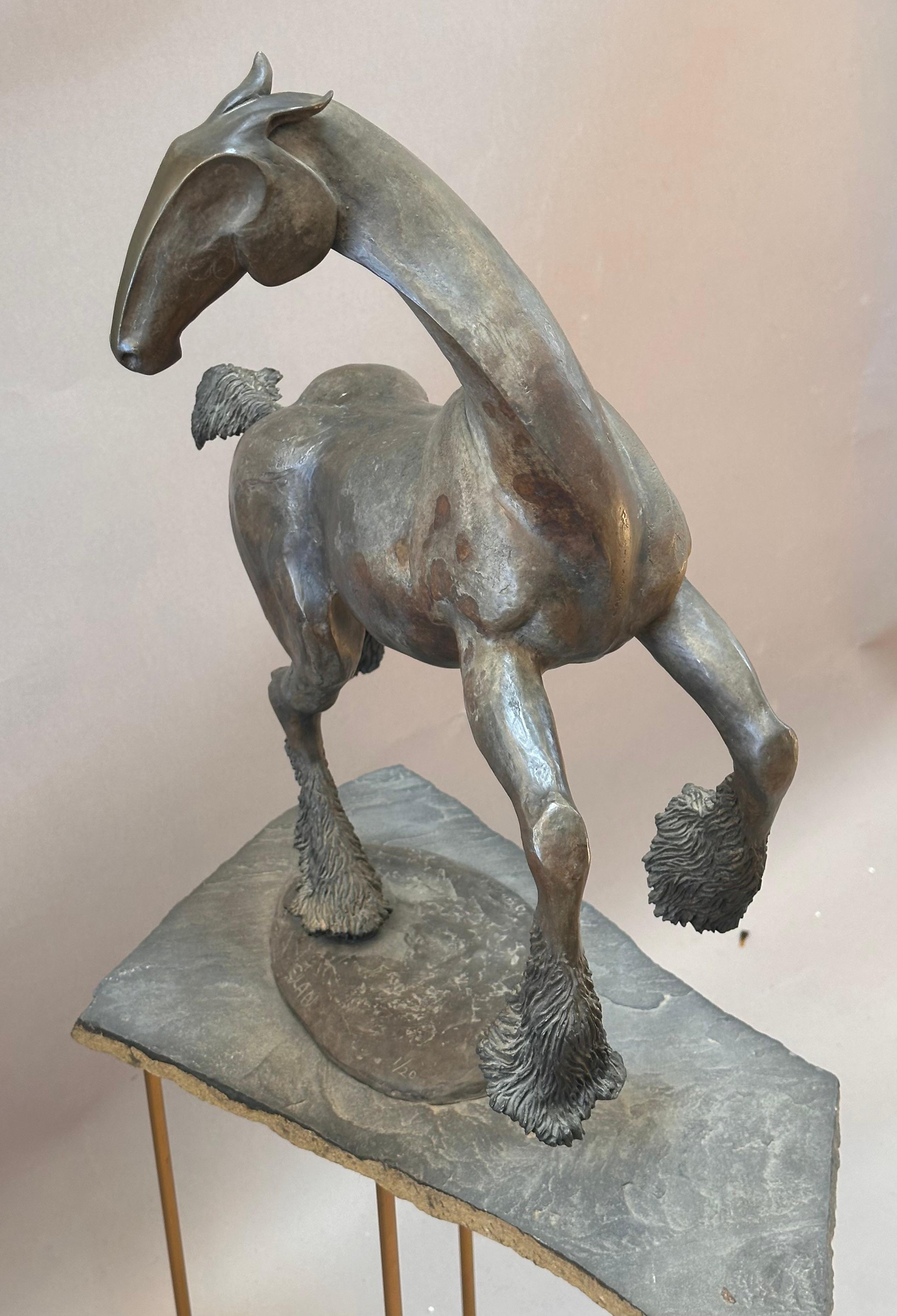 Unique Bronze Horse Sculpture by Tahna cast 1999 Titled “Elan” In Excellent Condition For Sale In Middleburg, VA