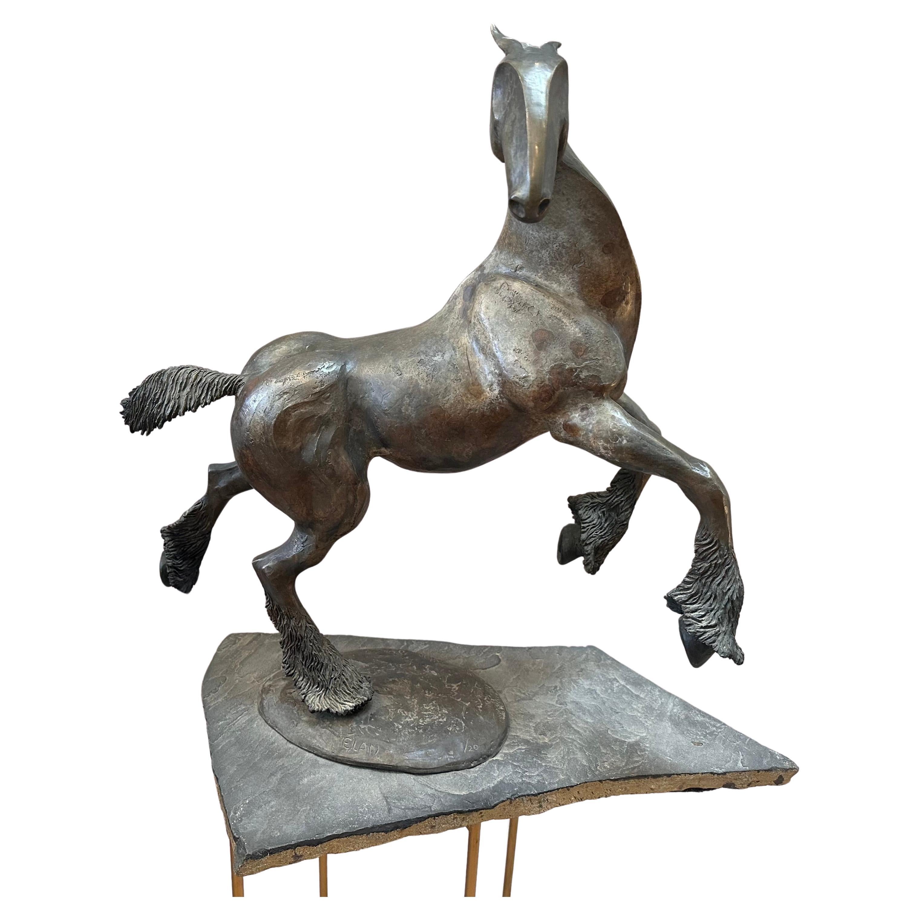 Unique Bronze Horse Sculpture by Tahna cast 1999 Titled “Elan” For Sale