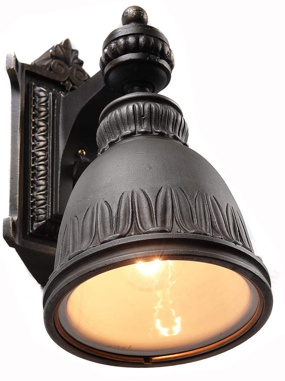 20th Century Unique Bronze Railroad Corner Sconce