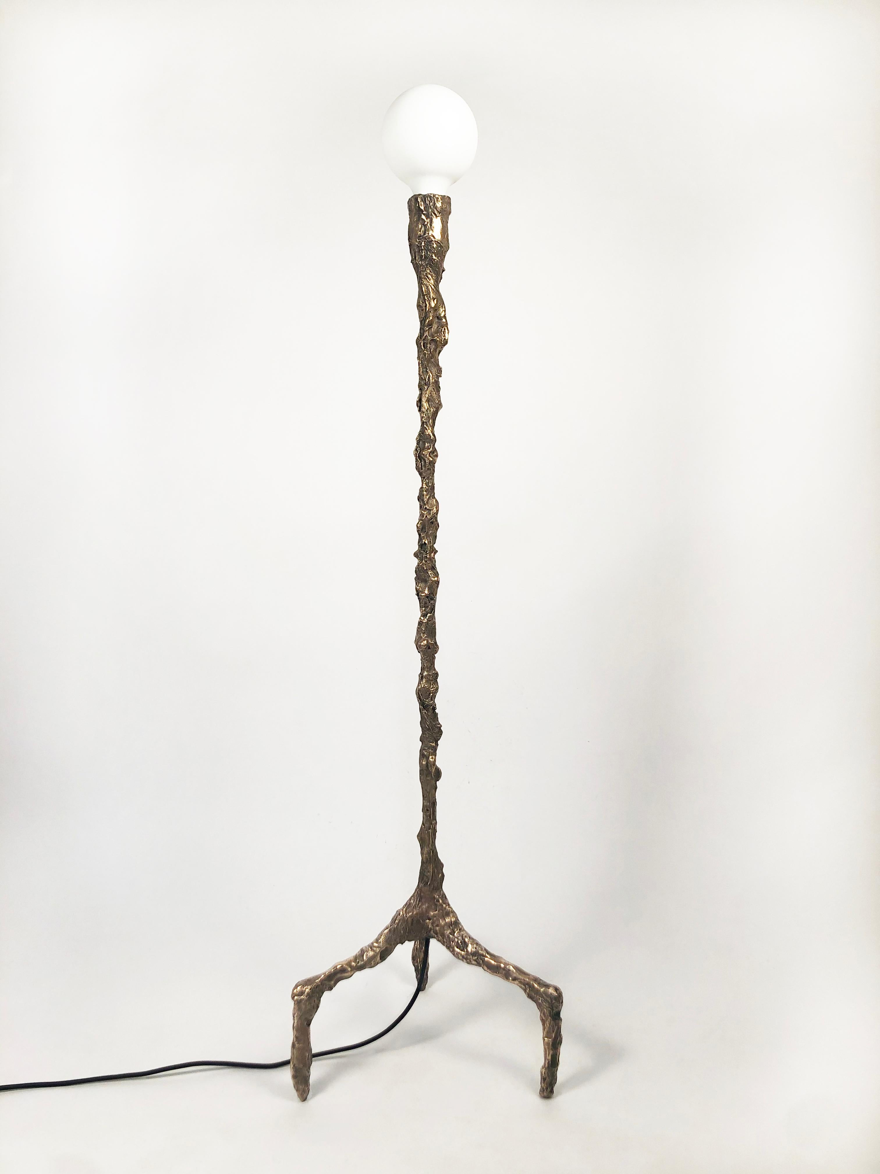 French Sweet Thing IV, Unique Bronze Sculptural Lamp, Signed by William Guillon