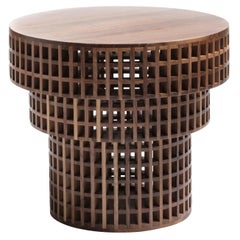 Unique Brown Handcrafted Walnut Carabottino Tavolino Side Table by Cara Davide