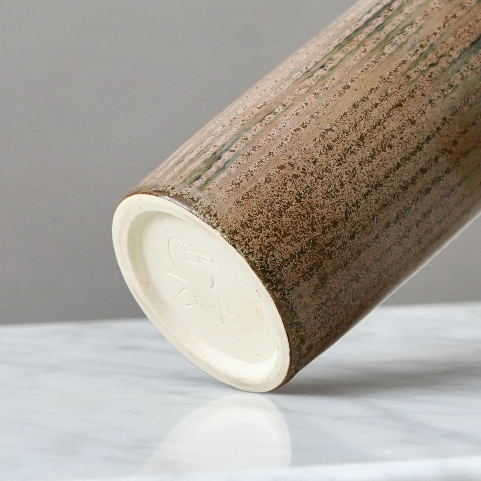 Vaso unico in gres marrone di Stig Lindberg. Studio A, Svezia, 1961 in vendita 1
