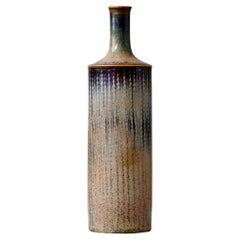 Vase unique en grès Brown par Stig Lindberg. Gustavsberg Studio, Suède, 1961
