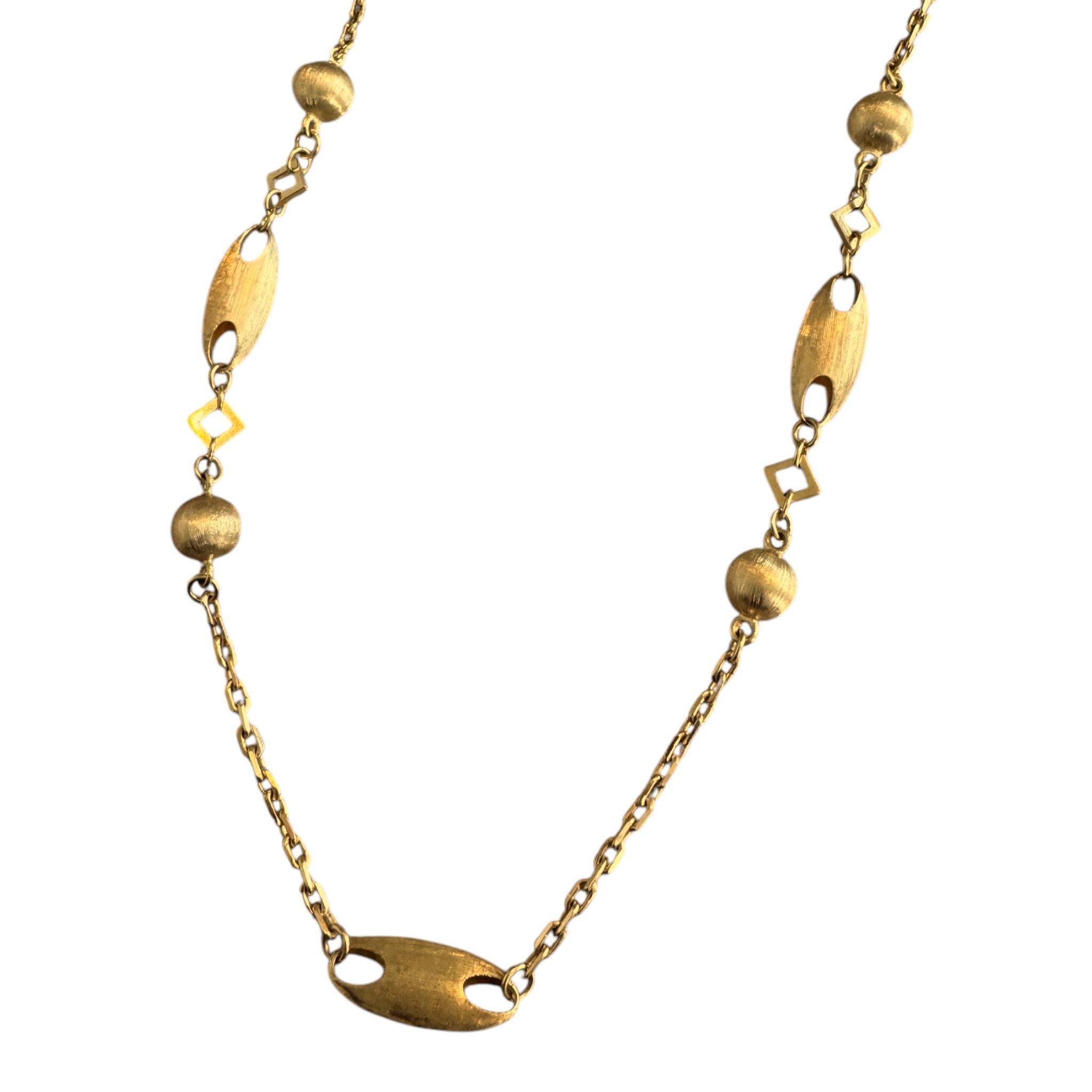 Collier en or unique de 26,5 pouces avec finition brossée en vente 2