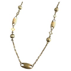 Unique Brushed Finished 26.5 Inch Gold Necklace