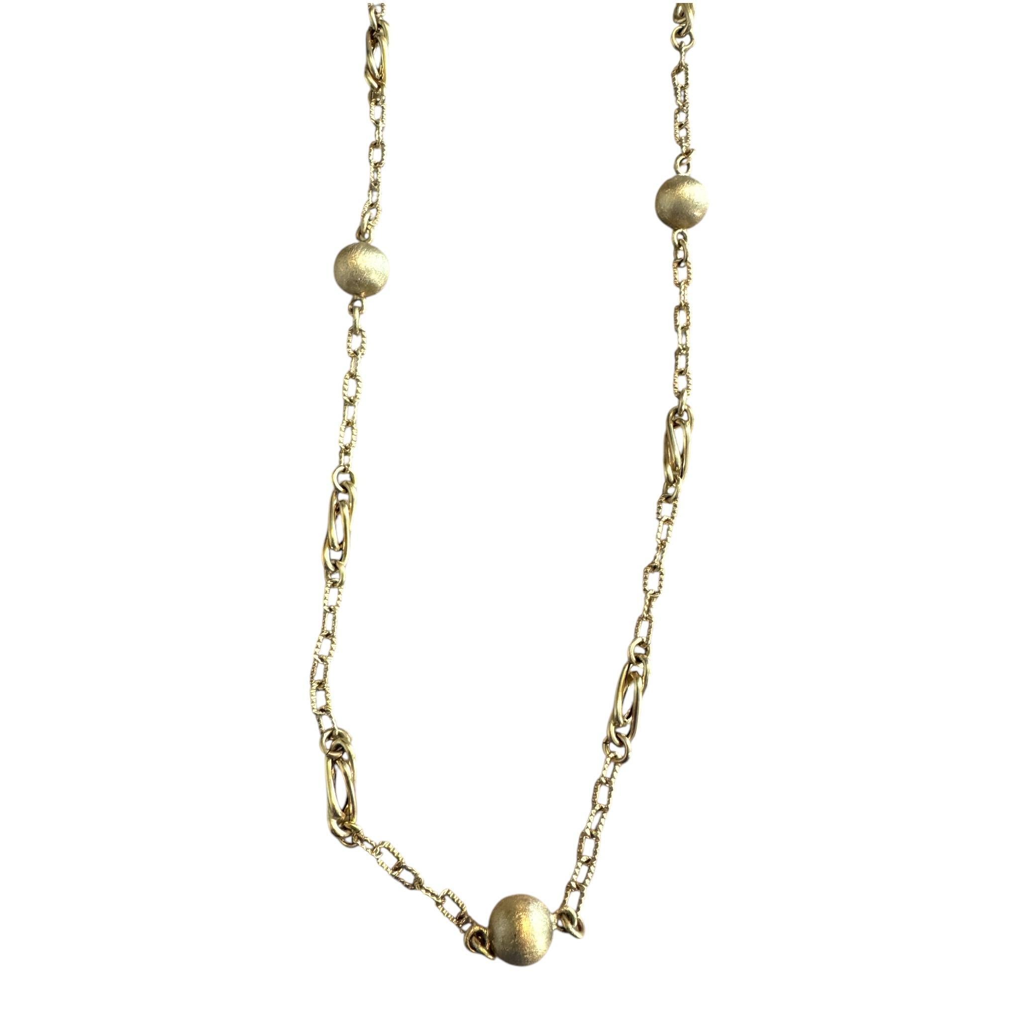 Collana d'oro unica da 32 pollici con finitura spazzolata in vendita 1