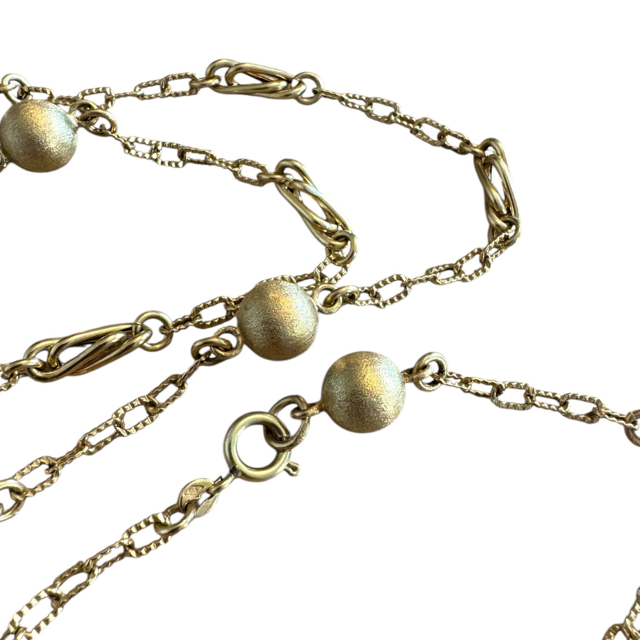 Collana d'oro unica da 32 pollici con finitura spazzolata in vendita 3