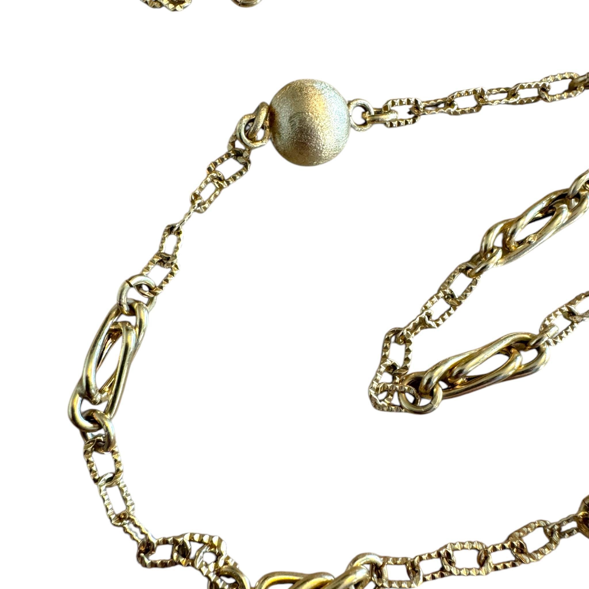 Collana d'oro unica da 32 pollici con finitura spazzolata in vendita 4