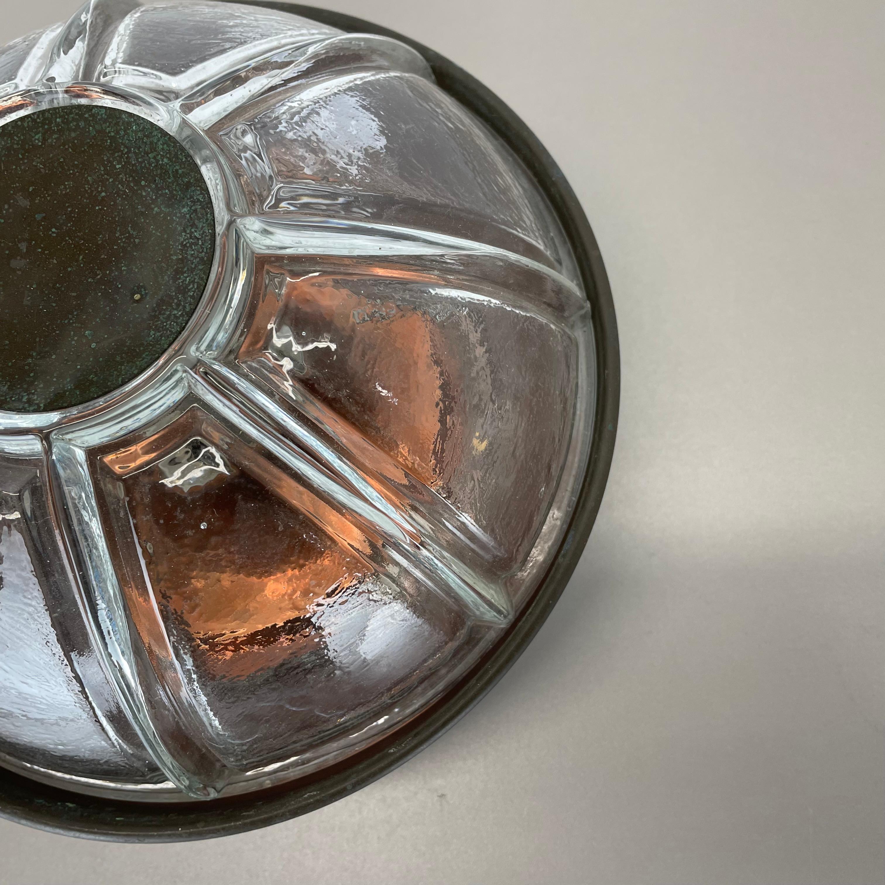 unique brutalist BOOM copper and Glass Wall Light by BEGA LIGHTS, Germany, 1980s For Sale 4