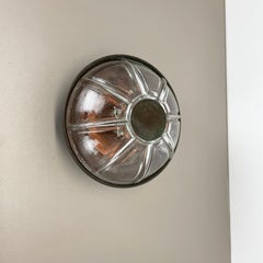 unique brutalist BOOM copper and Glass Wall Light by BEGA LIGHTS, Germany, 1980s