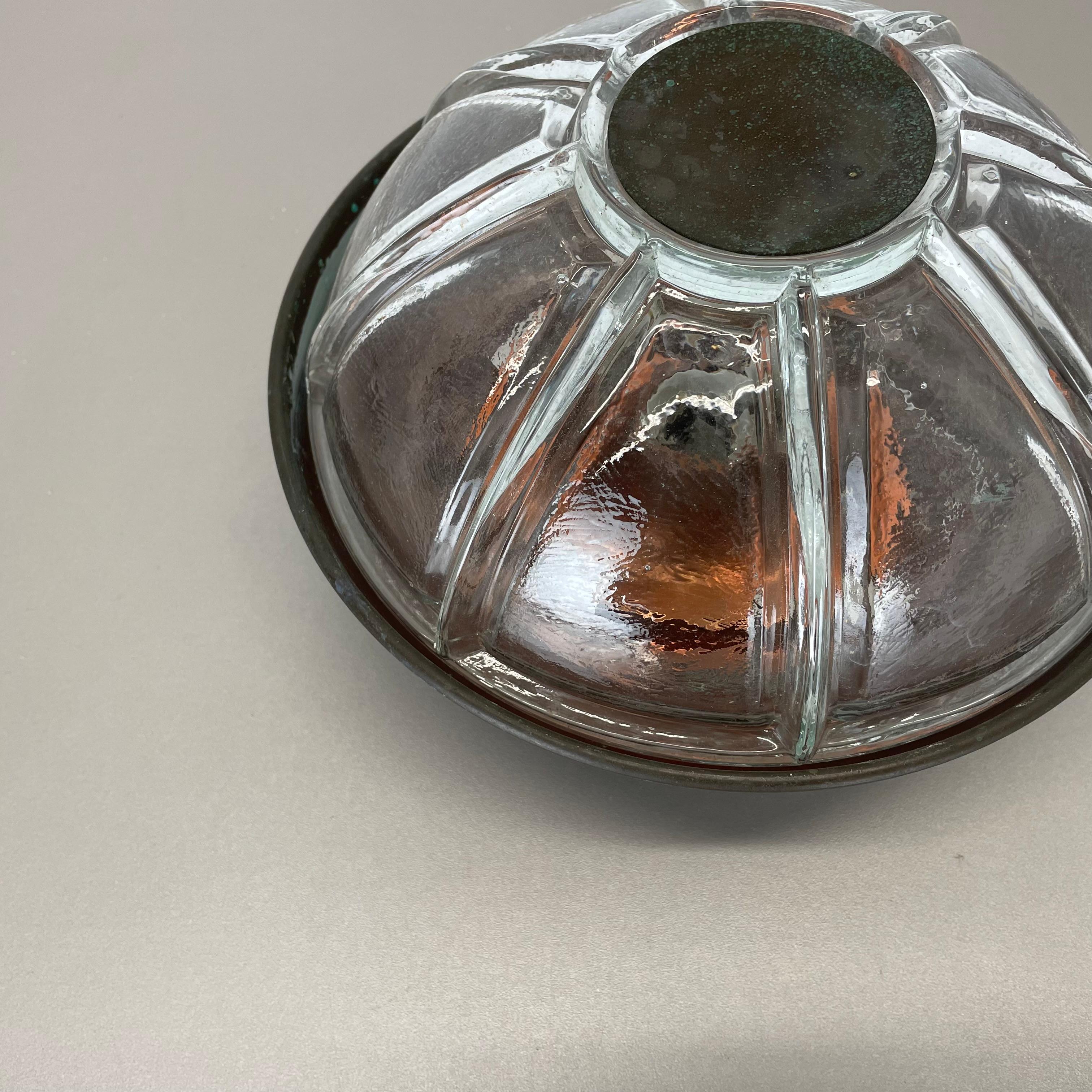 unique brutalist BOOM copper and Glass Wall Light by BEGA LIGHTS, Germany, 1980s For Sale 1