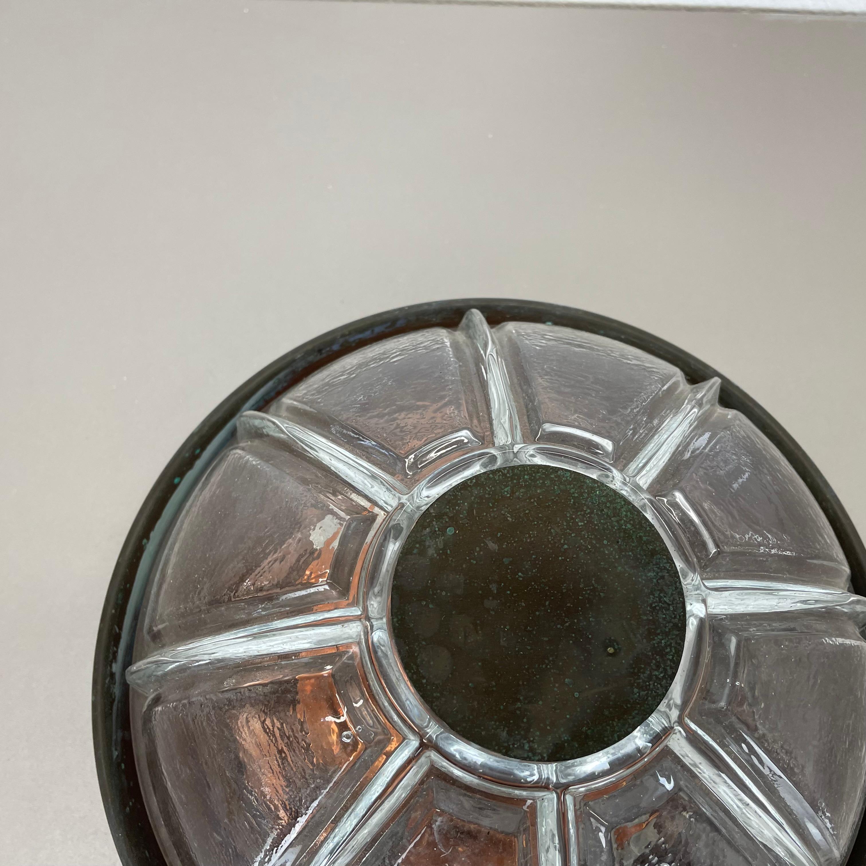 unique brutalist BOOM copper and Glass Wall Light by BEGA LIGHTS, Germany, 1980s For Sale 2