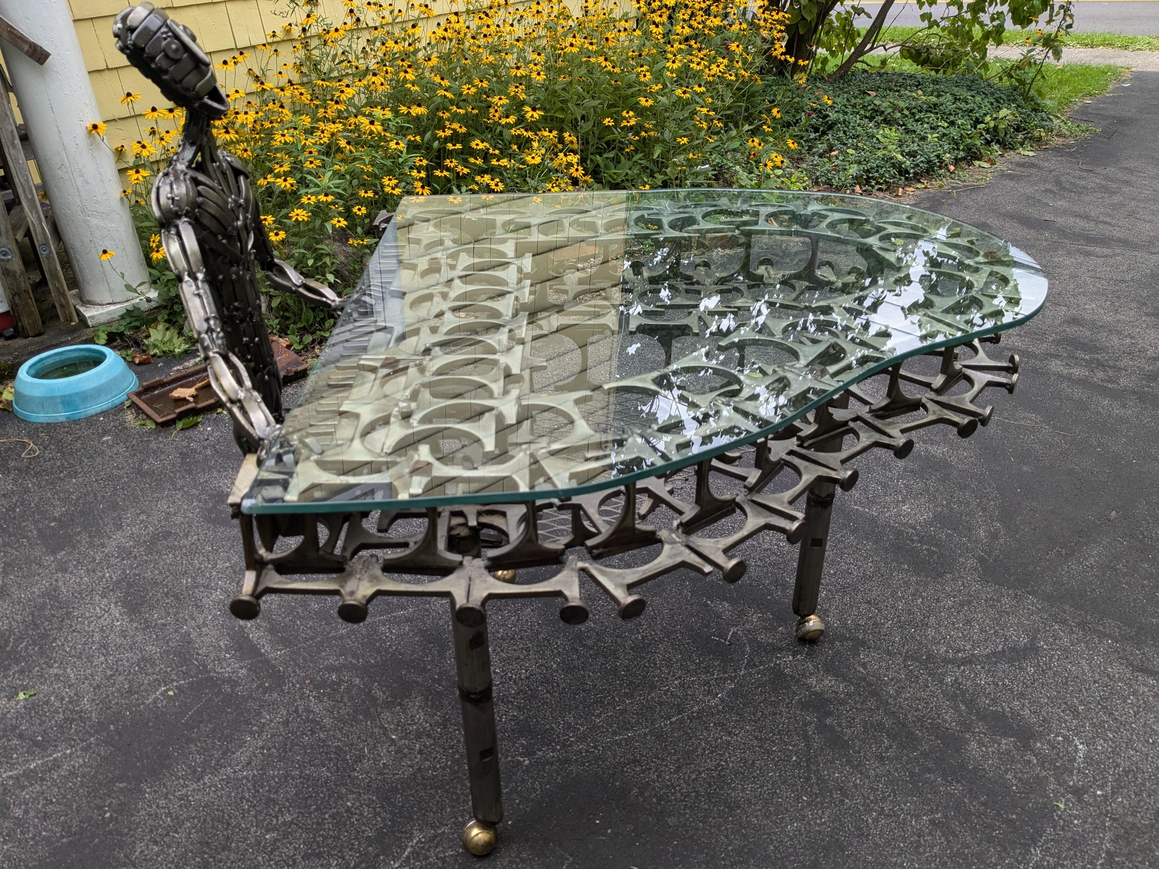 Sculpture de table basse brutaliste unique de Colbert Collins 1976 en vente 2