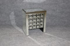 Unique Brutalist Mirrored Post-Modern Contemporary Chest or Nightstand