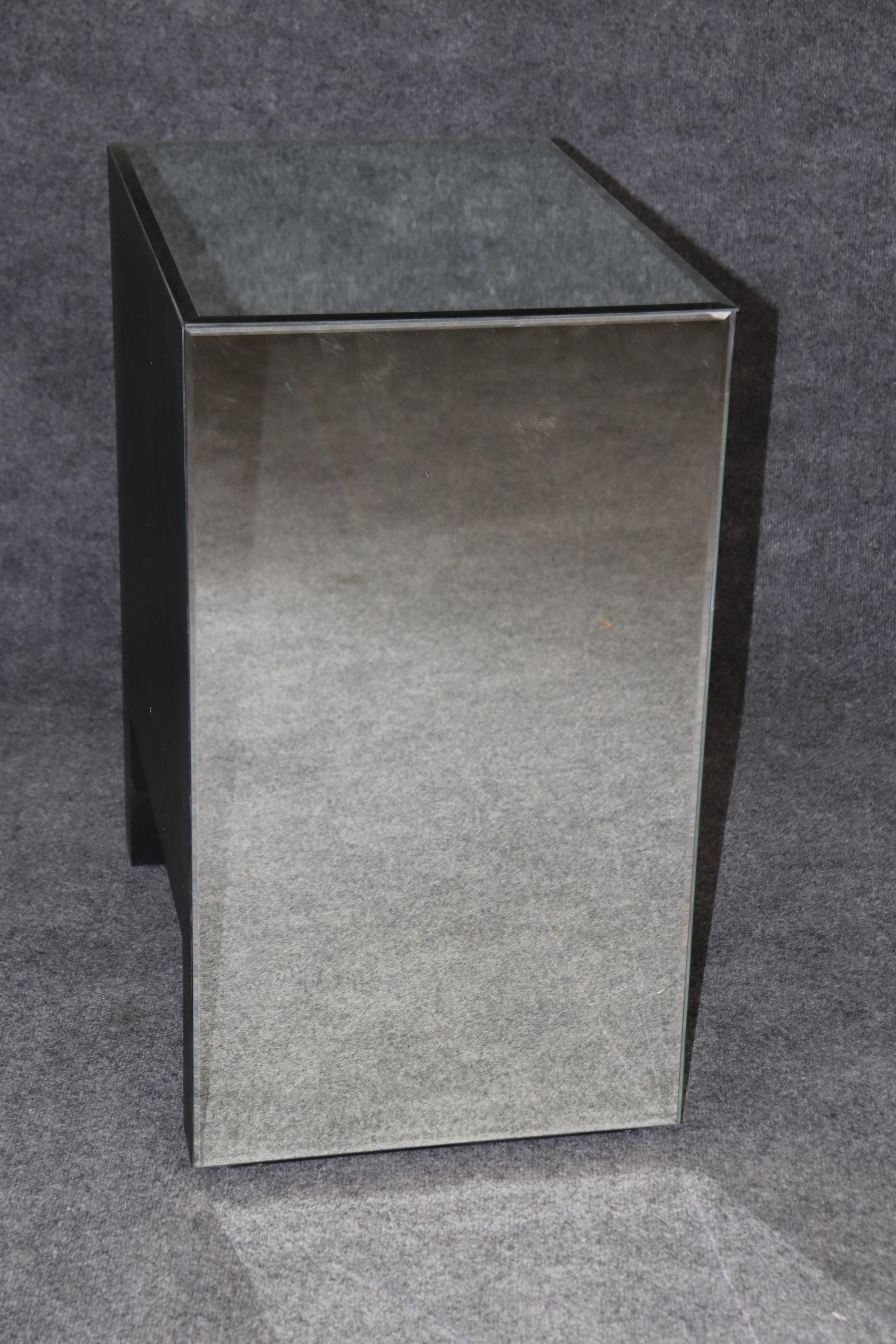 Unique Brutalist Mirrored Post-Modern Contemporary Chest or Nightstand 1