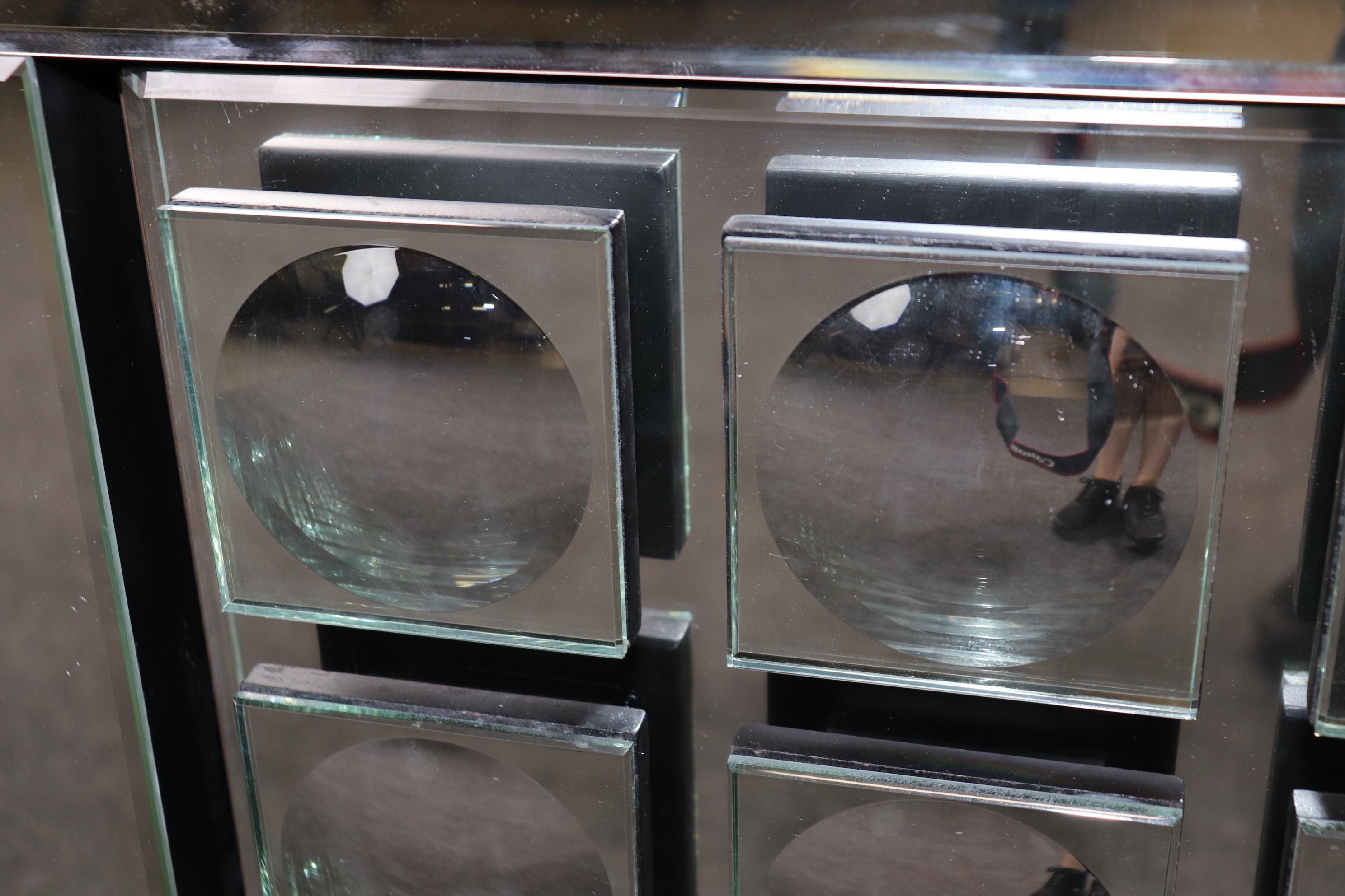 Unique Brutalist Mirrored Post-Modern Contemporary Chest or Nightstand 4