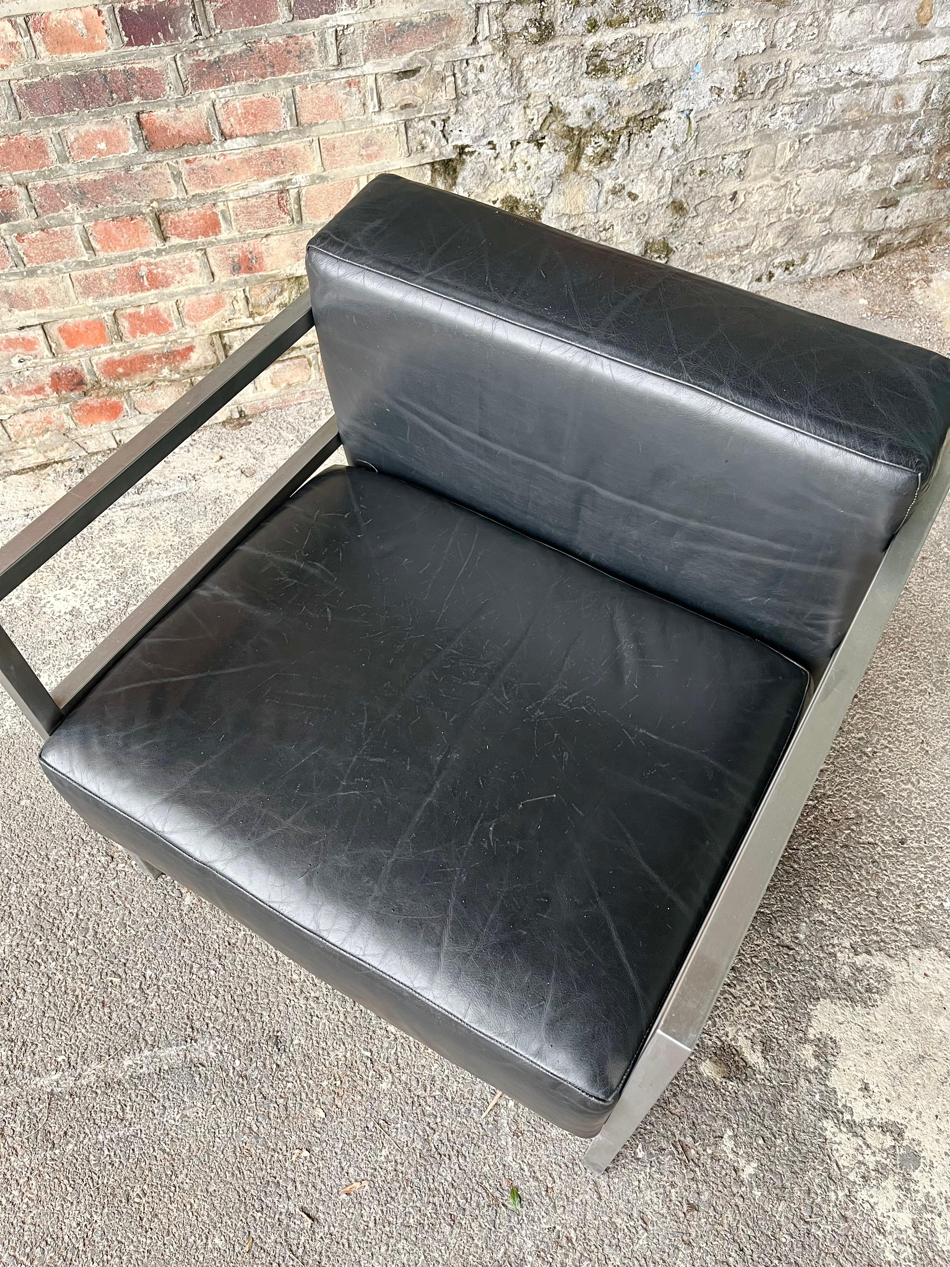 Paire unique de fauteuils modernistes brutalistes et brutalistes du milieu du siècle, style Le Corbusier en vente 13