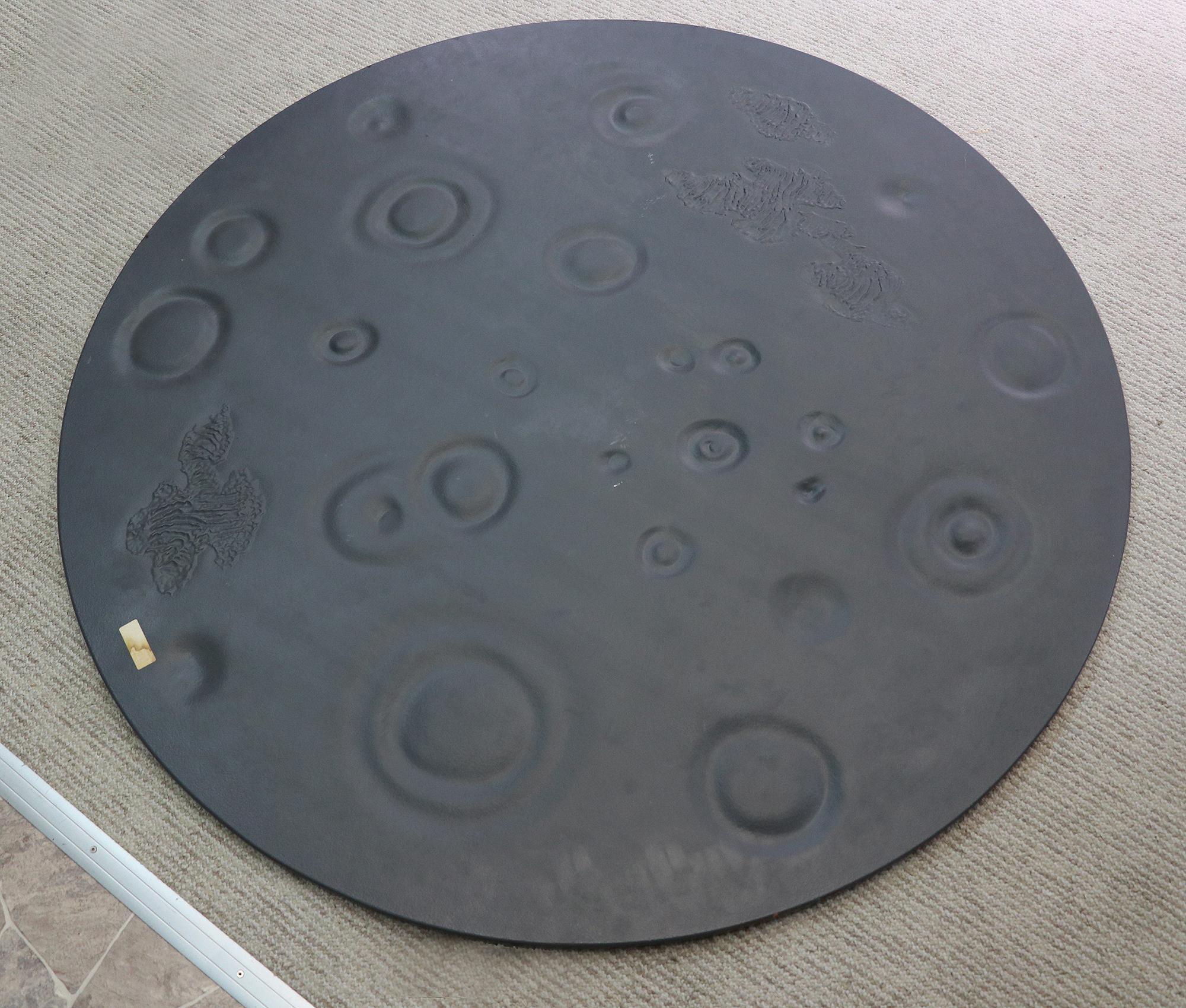 Unique Brutalist Round Moon Crater Coffee Table Glass & Chrome, Germany 1970 For Sale 6