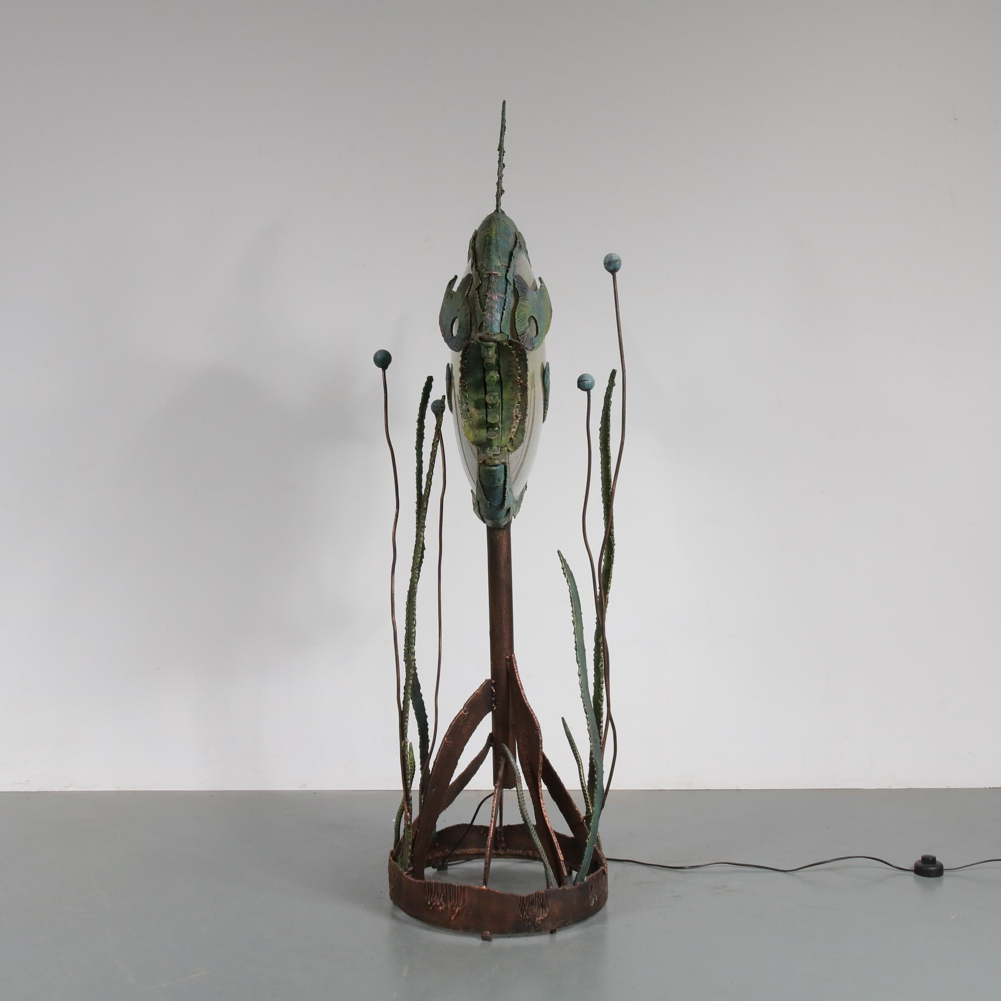 Unique Brutalist Sculptural Floor Lamp, Netherlands, 1960 5