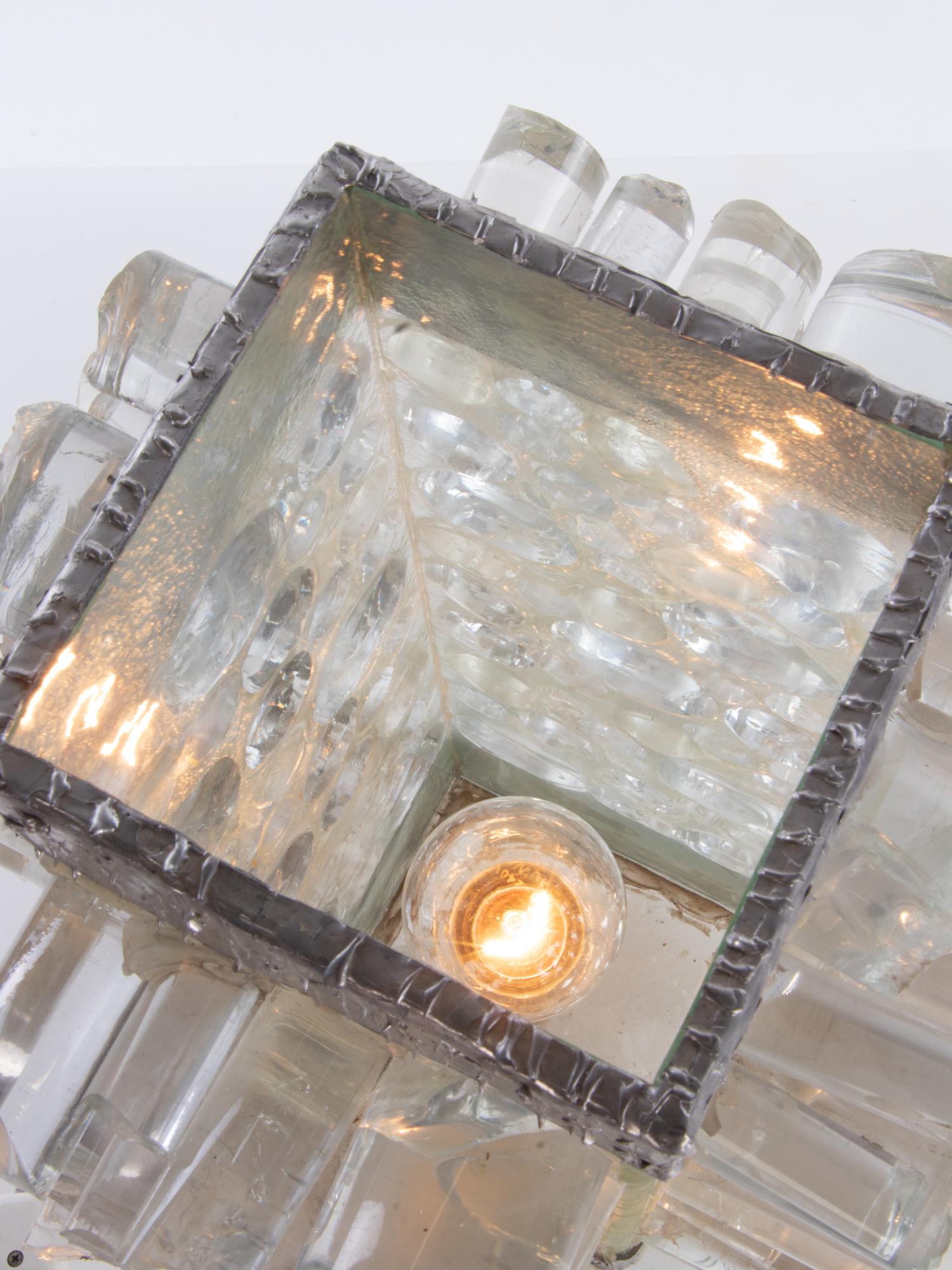 Lampe de table brutaliste unique en verre de Murano de 18 pouces à la manière de Poliarte 1960 en vente 3