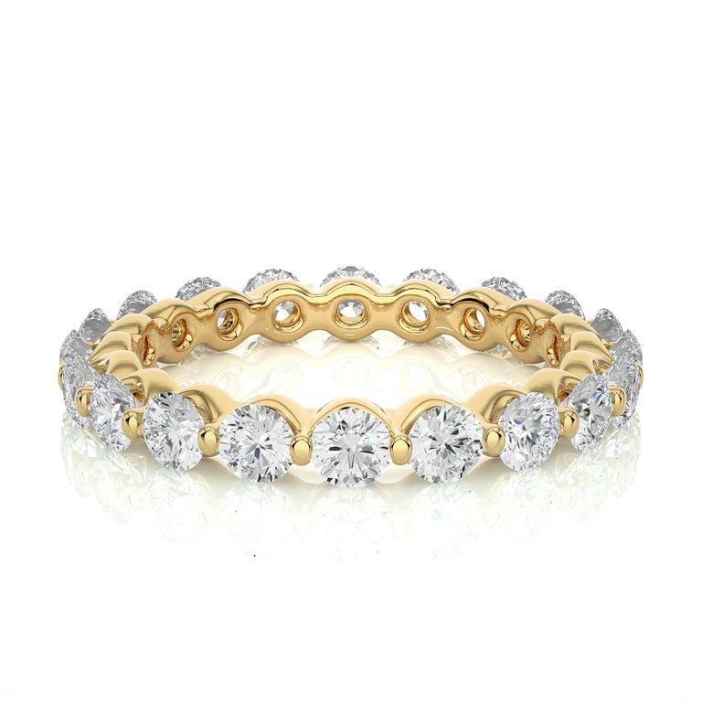 For Sale:  Unique Bubble Moissanite Engagement Band in Gold Plated Sterling Silver for Mom 6