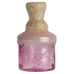 Antique Unique Bubblegum Pink and Yellow Art Glass Vase by Milan Vobruba, Sweden 1980s