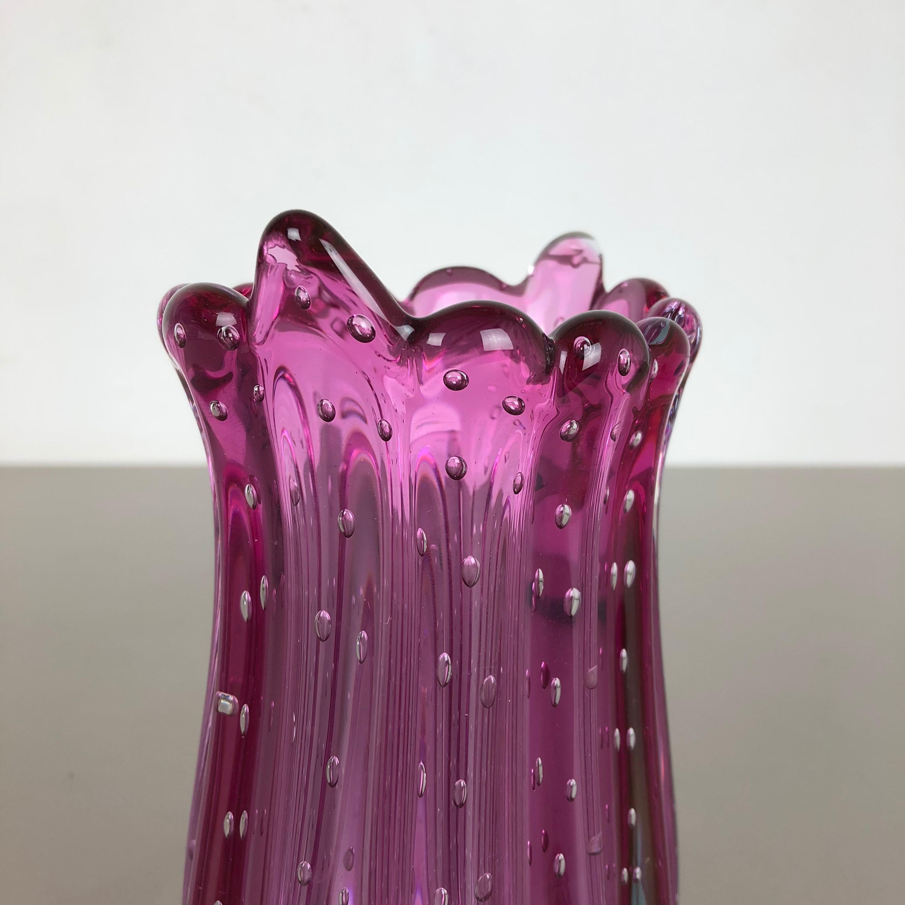 Unique Bullicante Murano Glass Vase by Archimede Seguso, Italy, 1970s 5