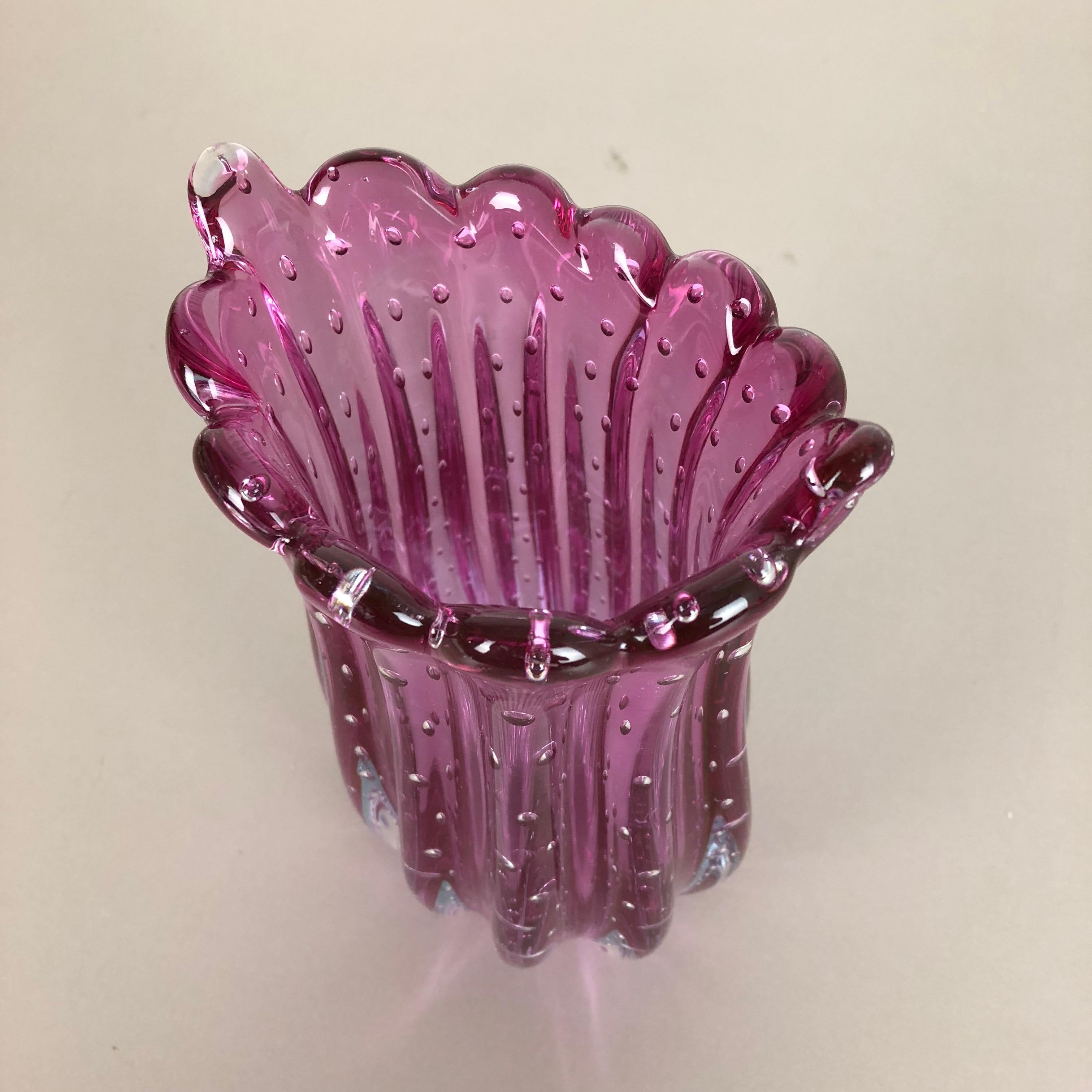 Unique Bullicante Murano Glass Vase by Archimede Seguso, Italy, 1970s 2