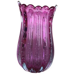 Unique Bullicante Murano Glass Vase by Archimede Seguso, Italy, 1970s