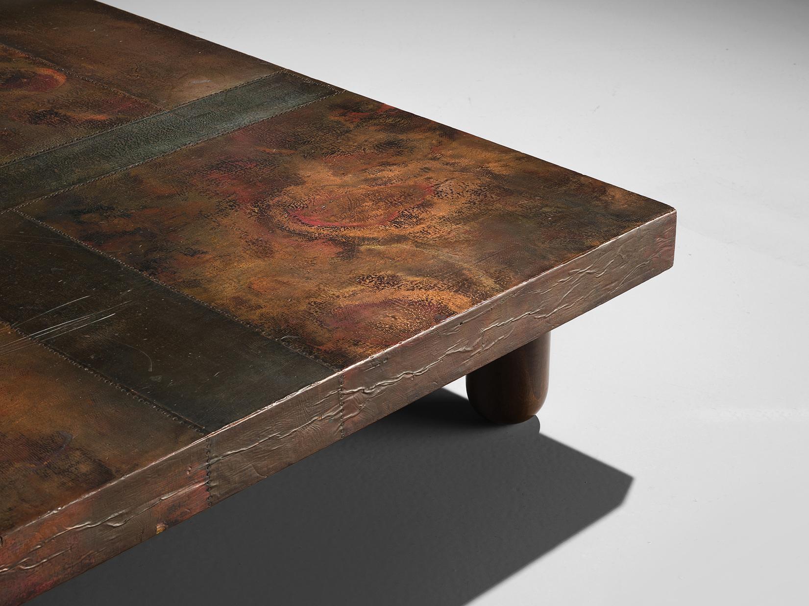 Italian Unique Burchiellaro Coffee Table in Copper