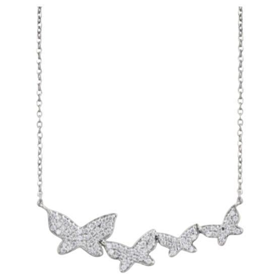 Unique Butterfly Moissanite Necklace 925 Sterling Silver Brilliant Cut Necklace. For Sale