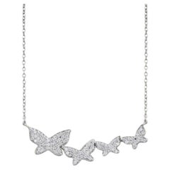 Unique Butterfly Moissanite Necklace 925 Sterling Silver Brilliant Cut Necklace.