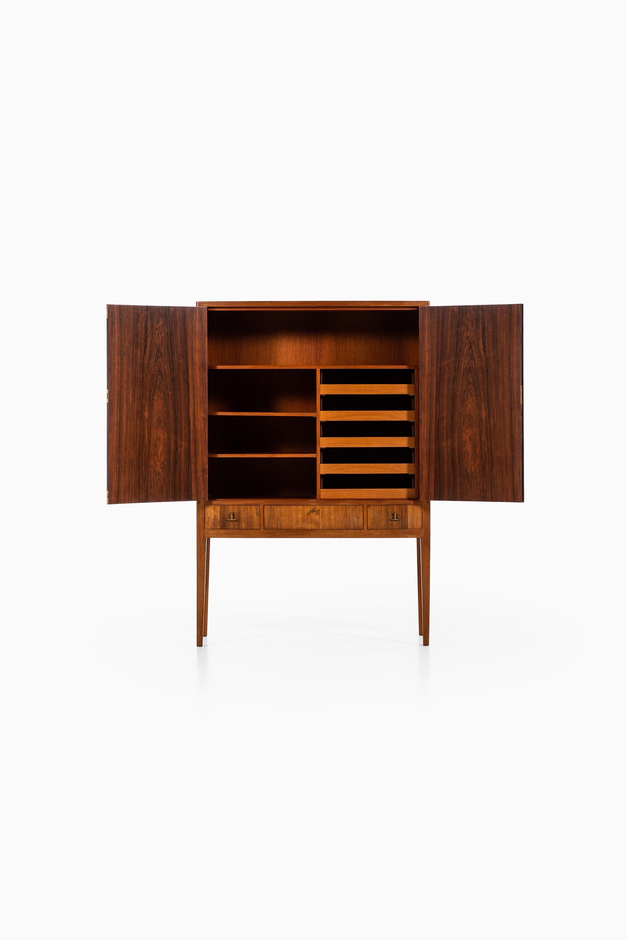 Unique Cabinet in Rosewood and Brass Produced in Sweden In Good Condition In Limhamn, Skåne län