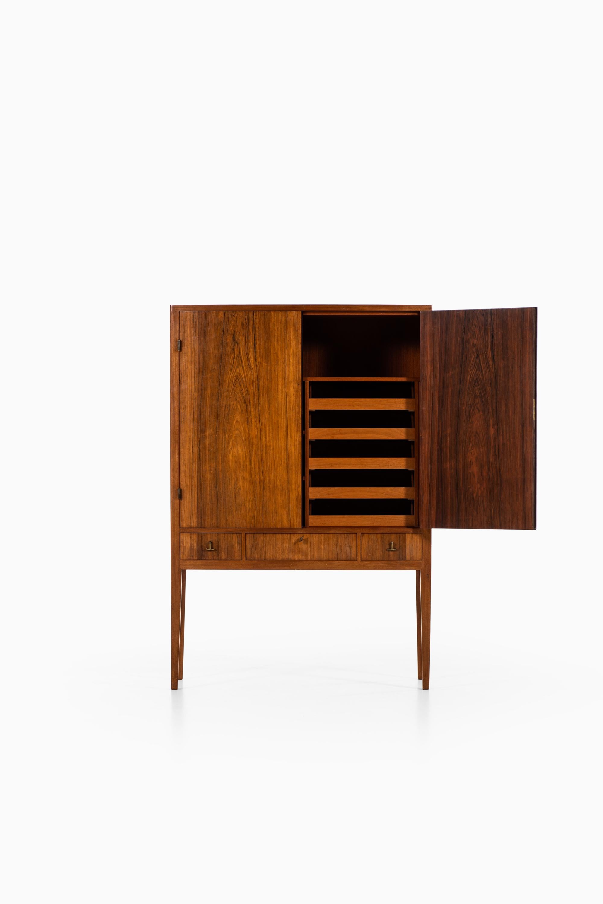 Unique Cabinet in Rosewood and Brass Produced in Sweden 2
