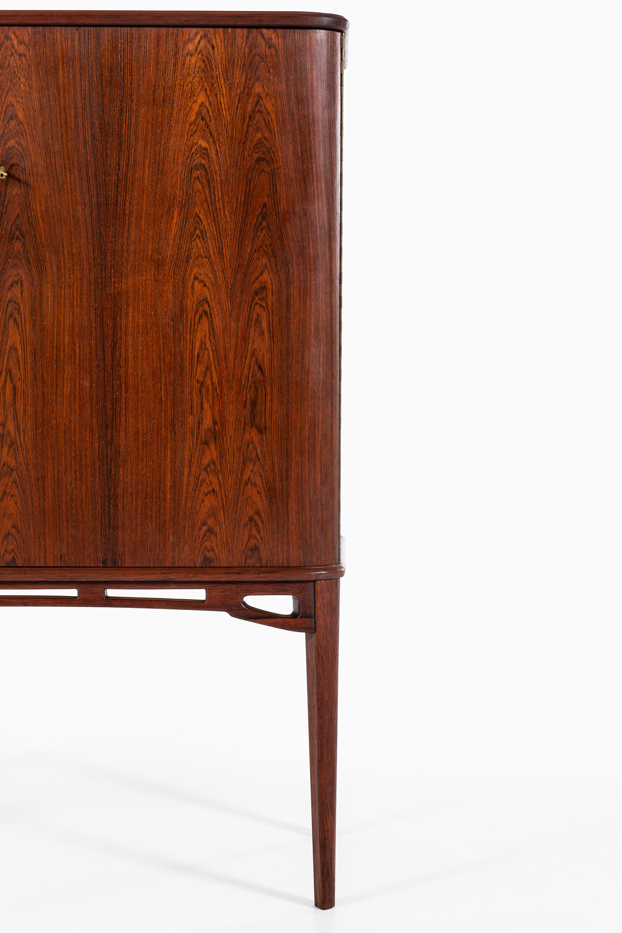 Scandinavian Modern Unique Cabinet in Rosewood and Burlwood Produced in Sweden For Sale