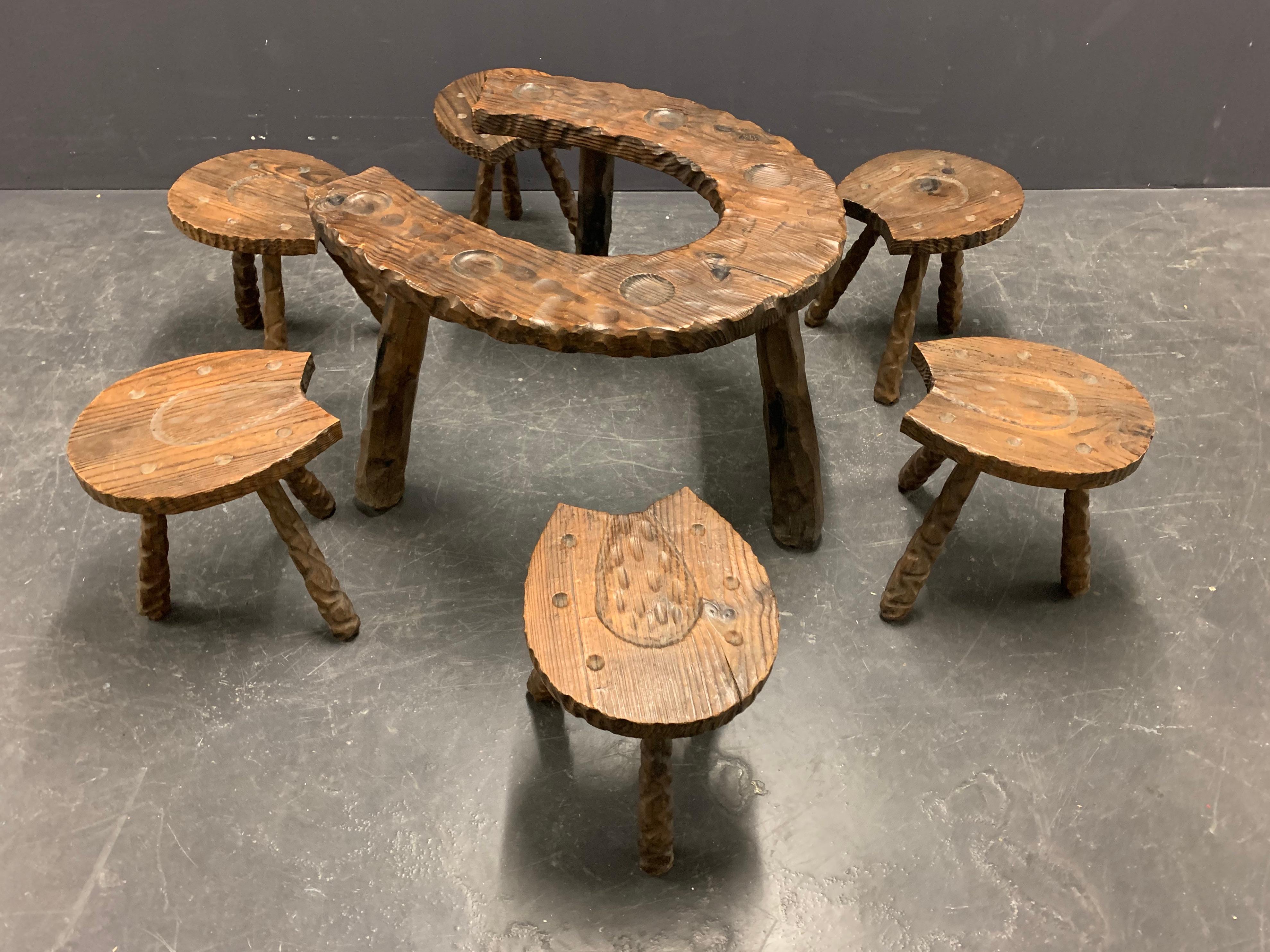 German Unique Cabinetmakers Game Table, or Party Set For Sale
