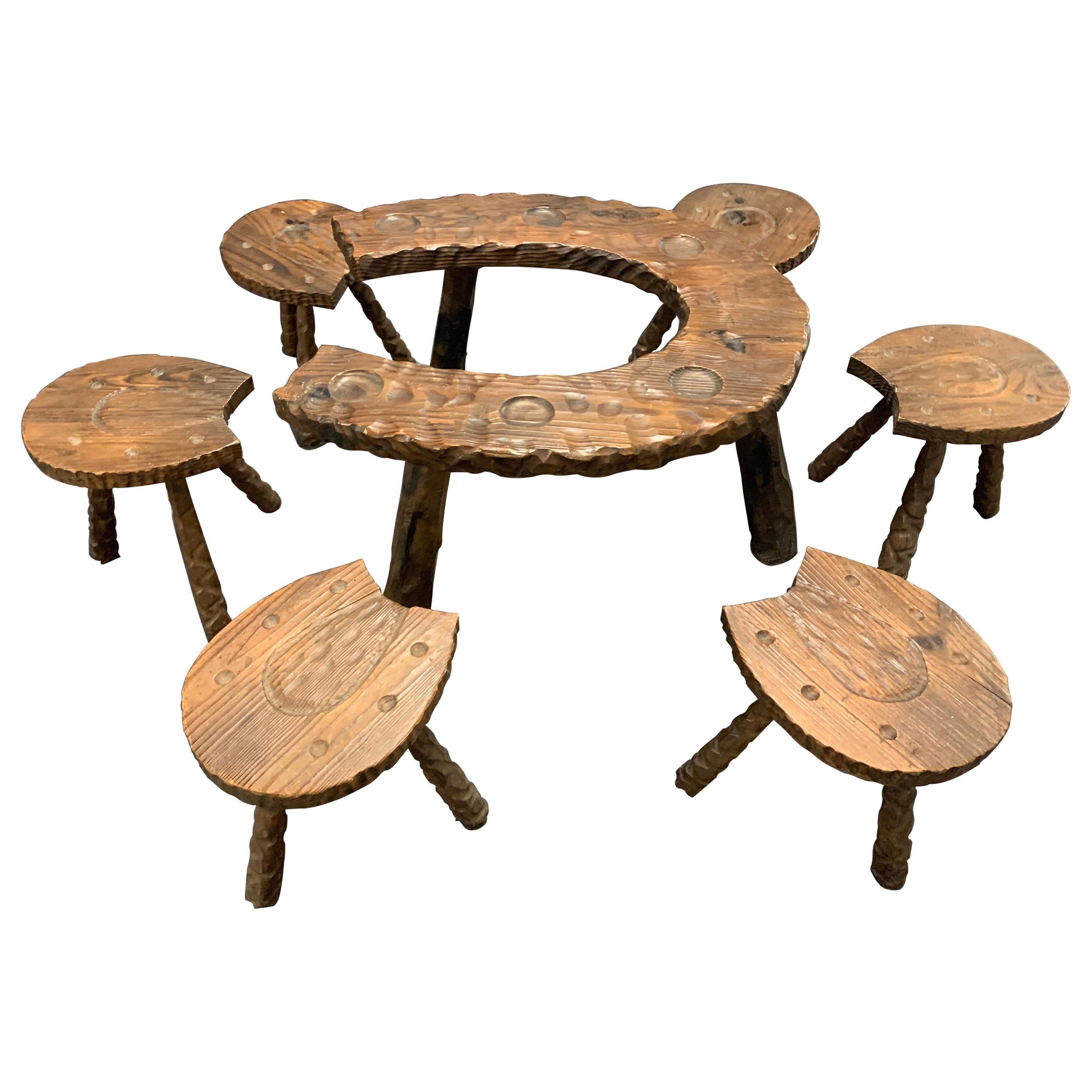 Unique Cabinetmakers Game Table, or Party Set