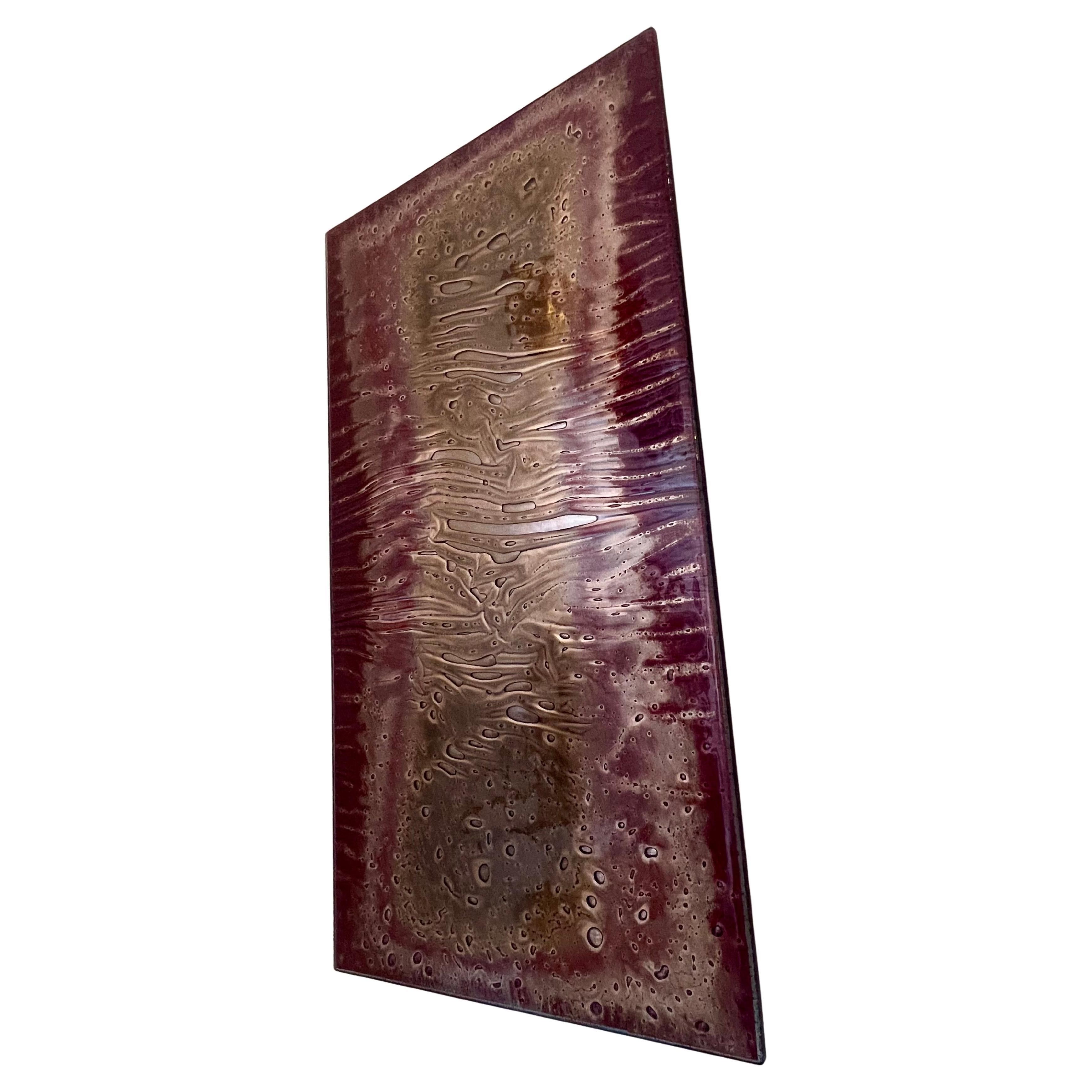 American Unique California Design Glass Wall Hanging Plaque by Anna Cabo For Sale