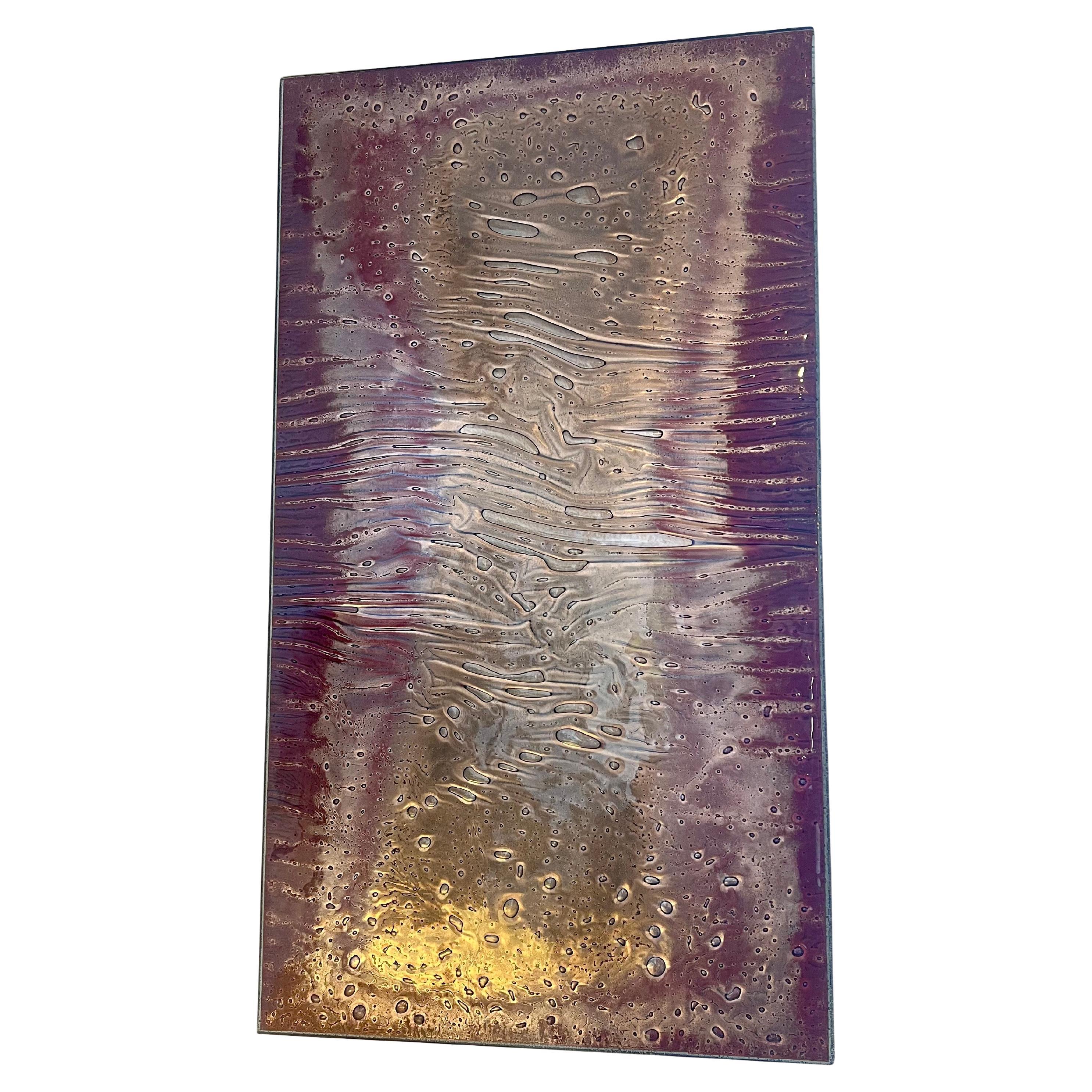 Unique California Design Glass Wall Hanging Plaque by Anna Cabo In Excellent Condition For Sale In San Diego, CA