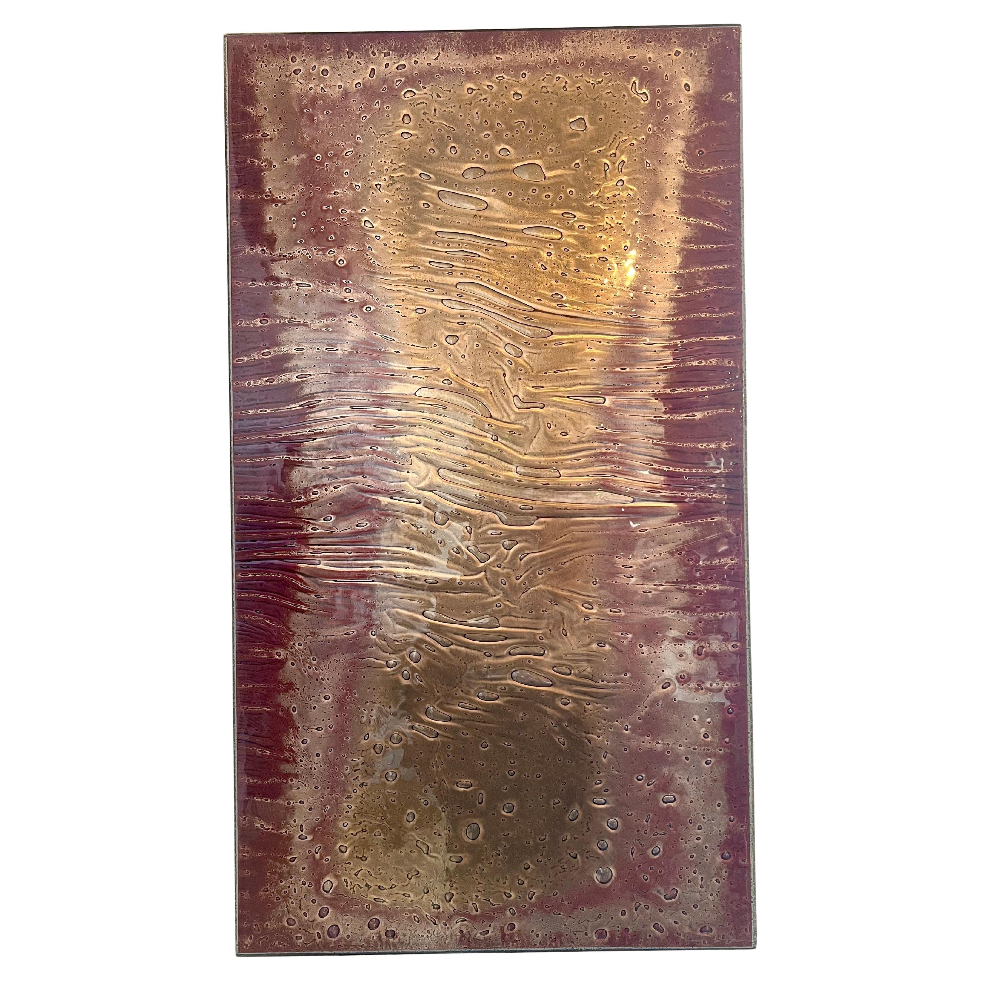 Unique California Design Glass Wall Hanging Plaque by Anna Cabo For Sale