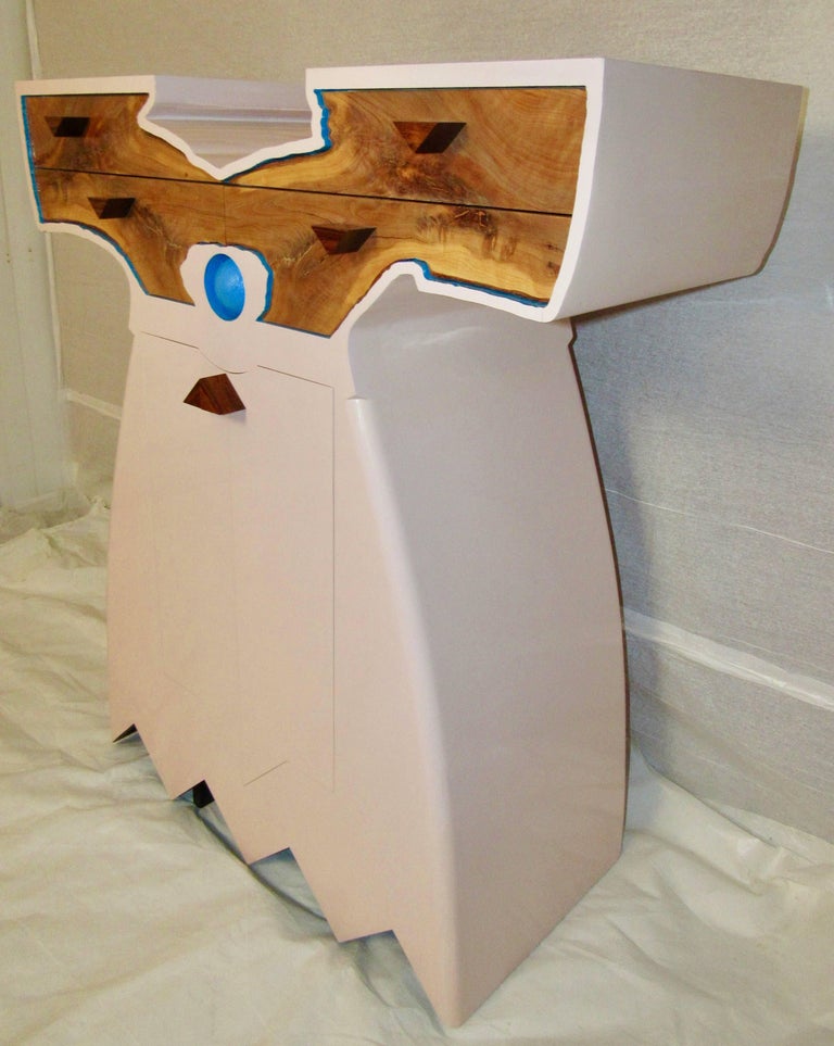 1980's Charles Cobb California Studio Chest Figured Acacia Lacquer For