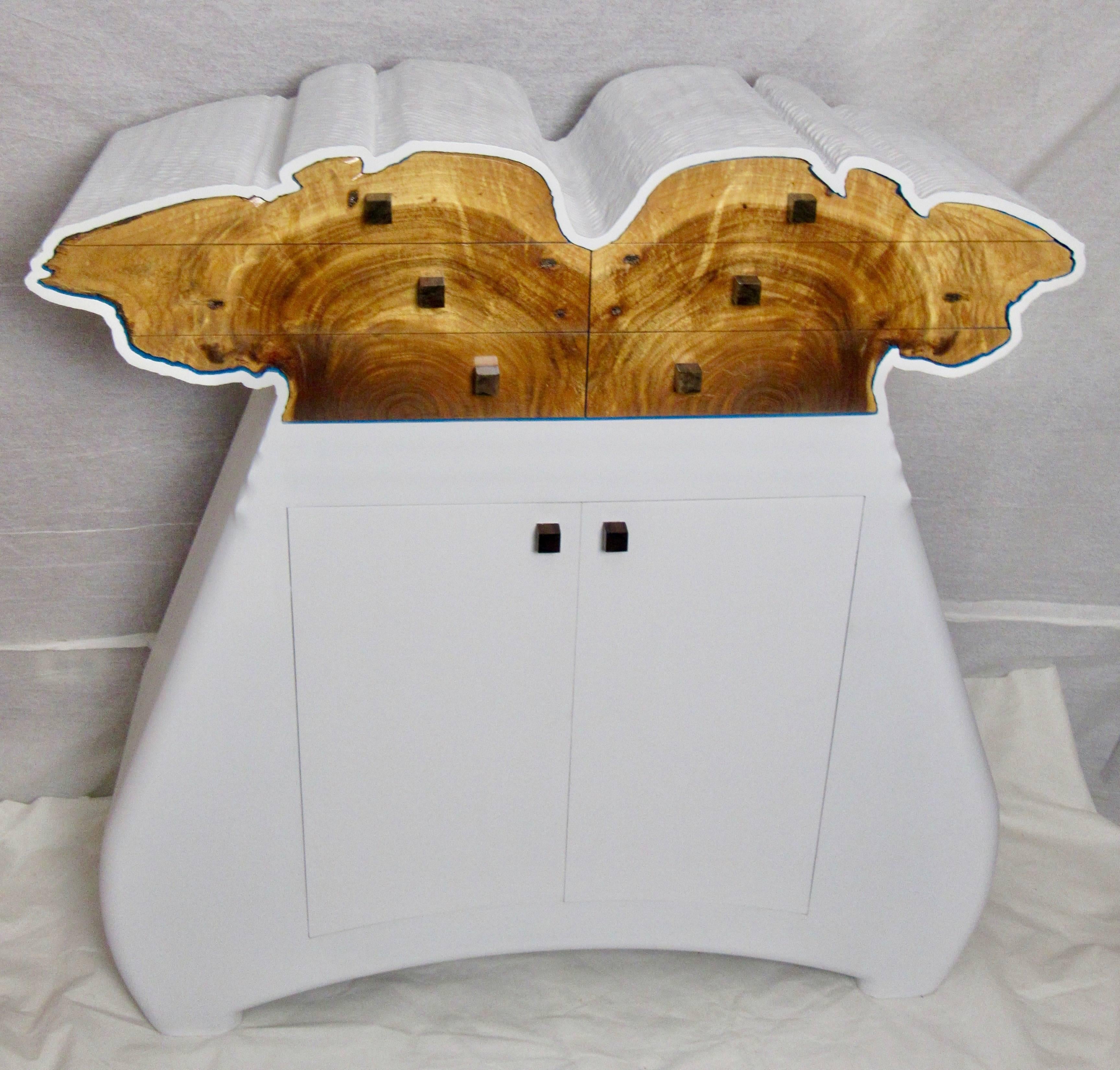 Mid-Century Modern 1980s Charles Cobb Studio California Cherub Chest Figured Acacia and Lacquer For Sale