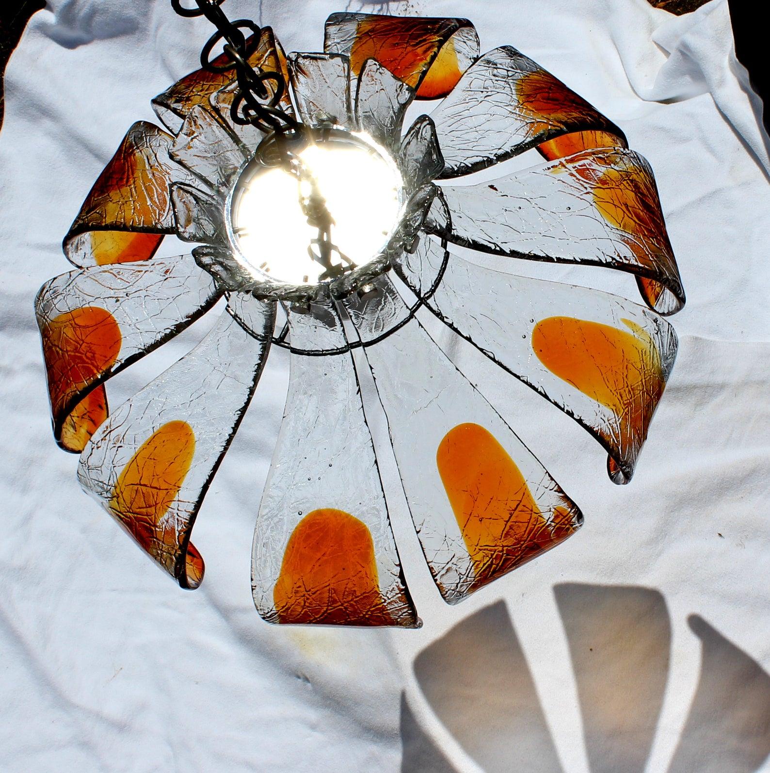 Unique Carlo Nason Amber Chandelier for Mazzega, Italy, 1970s In Good Condition For Sale In Berlin, BE
