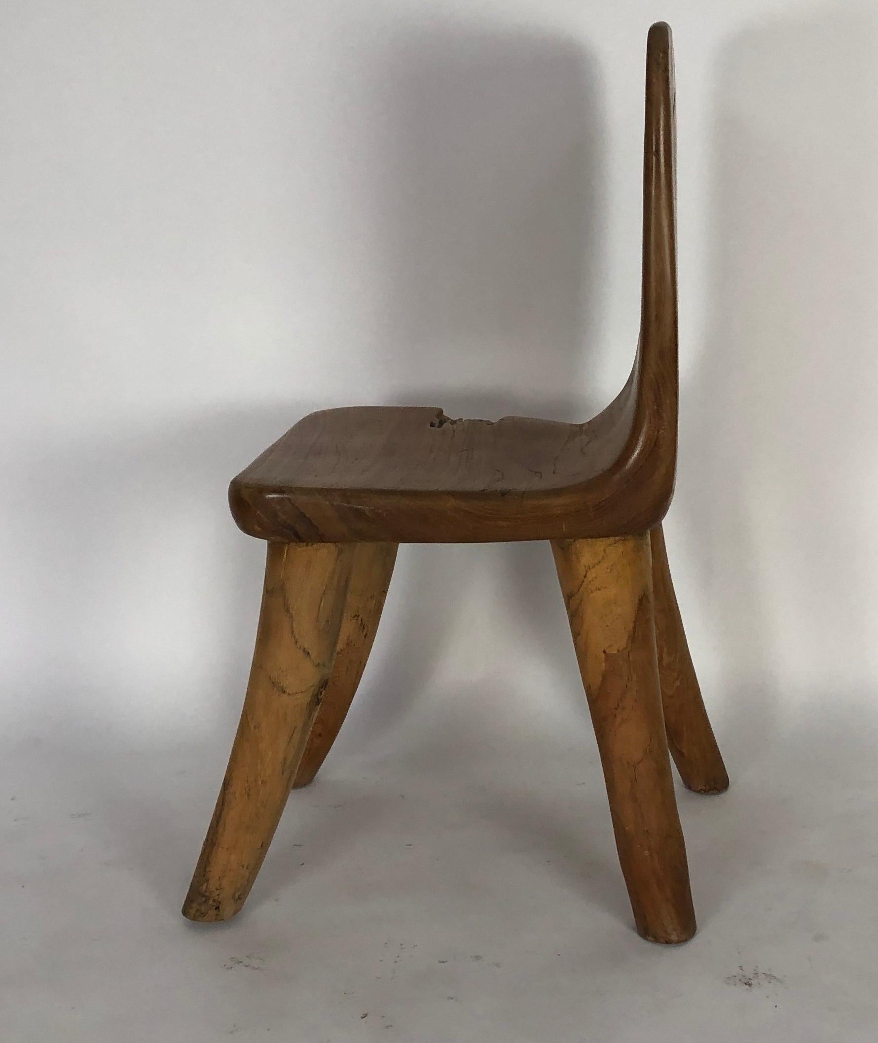 Unique Carved Teak Chair #1 In Good Condition In Los Angeles, CA