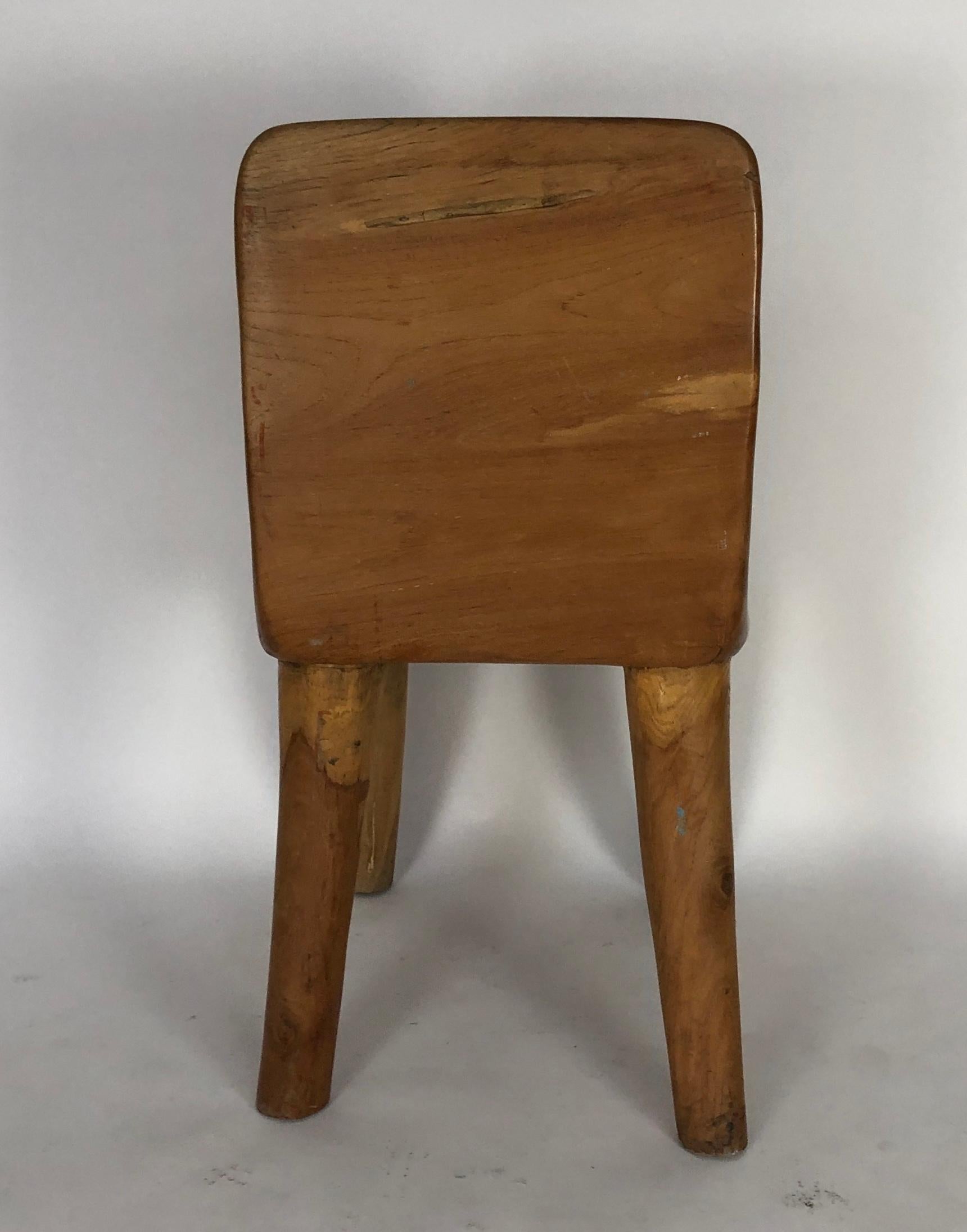 Contemporary Unique Carved Teak Chair #1