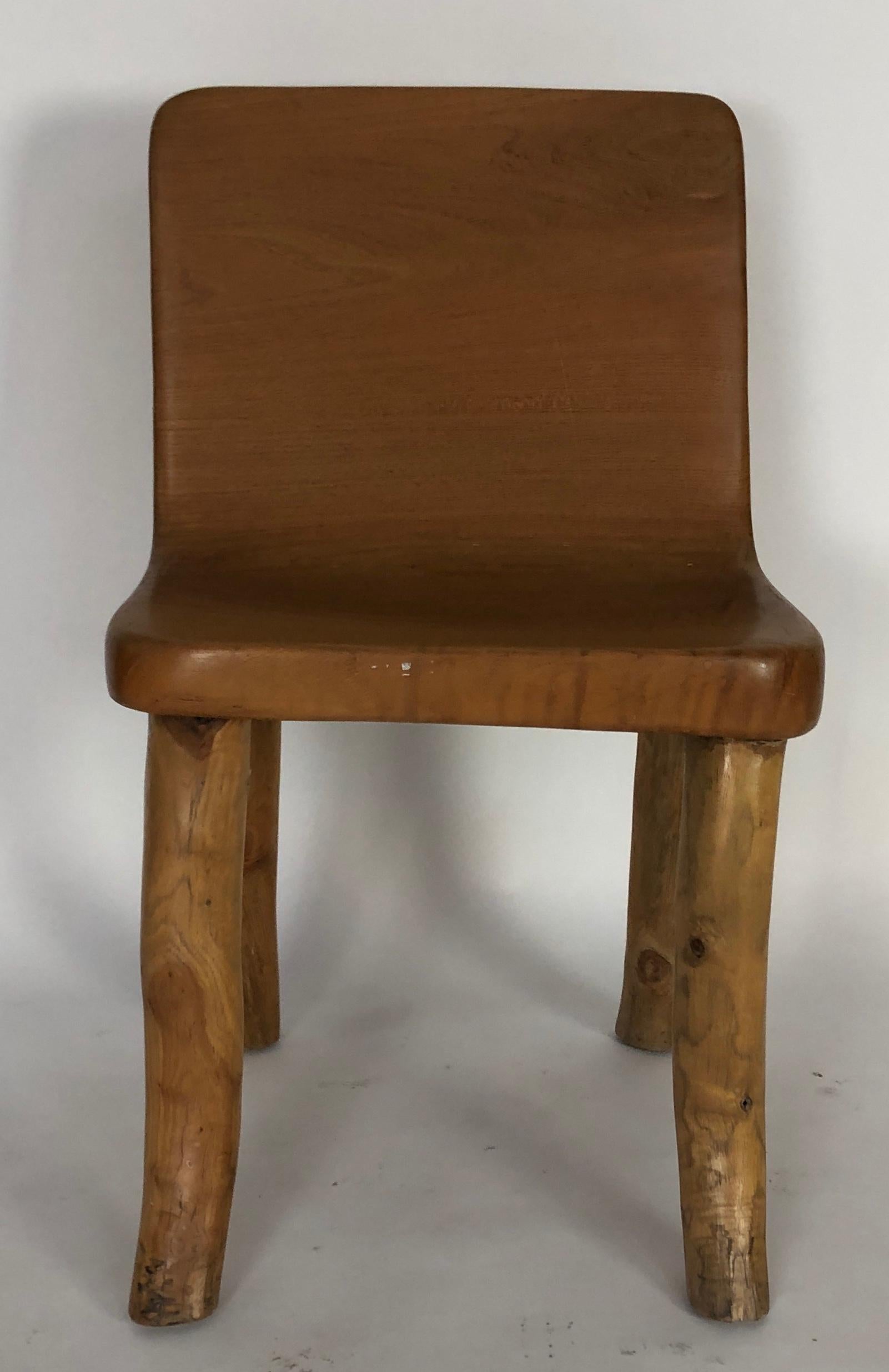 Unique Carved Teak Chair #2 In Good Condition In Los Angeles, CA