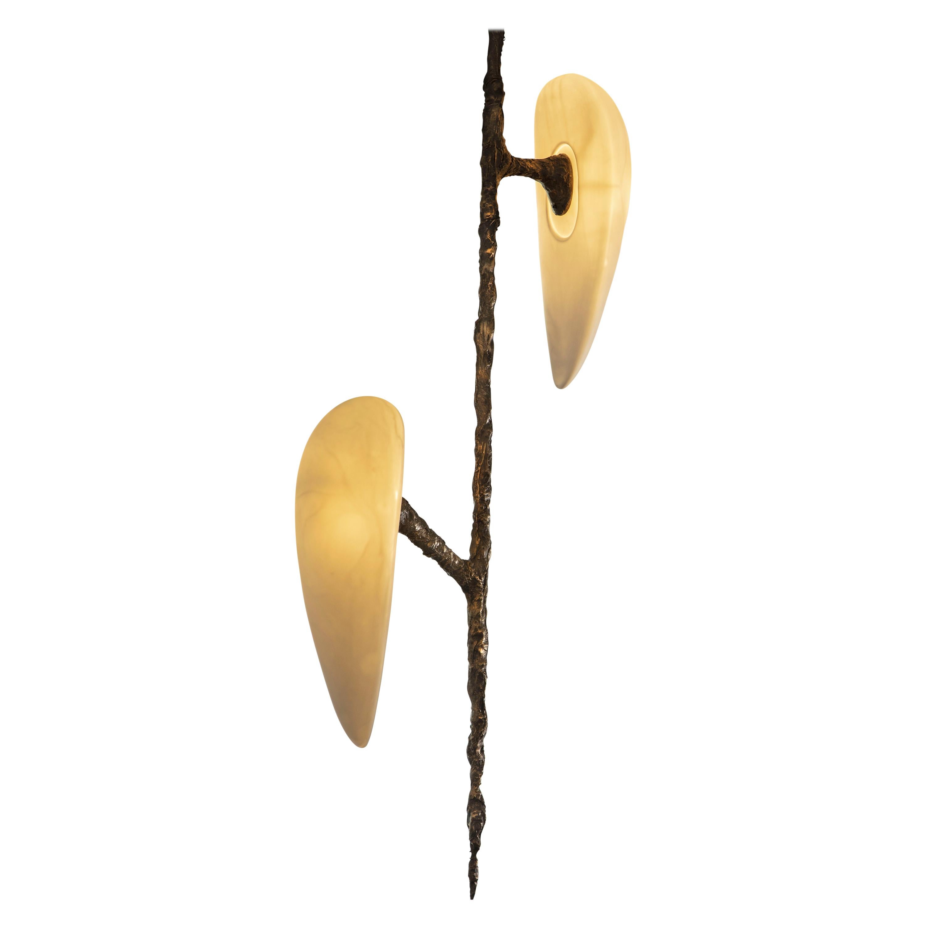 Unique Cast Bronze Chandelier Hand-Sculpted by William Guillon For Sale