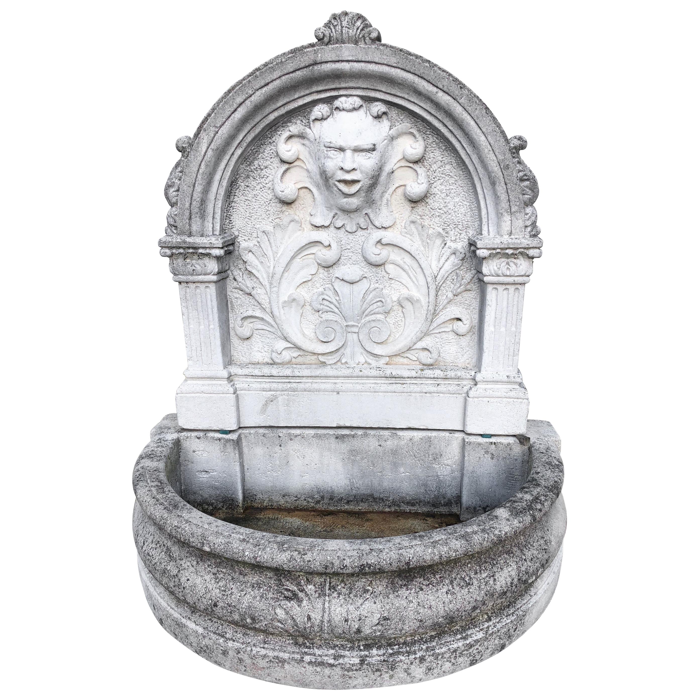 Unique Cast Cement Rich Garden Fountain, Italy, circa 1950