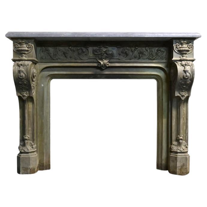 Unique Cast iron fireplace mantel 19th Century