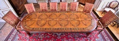 Unique castle dining / meeting table folding with marquetry